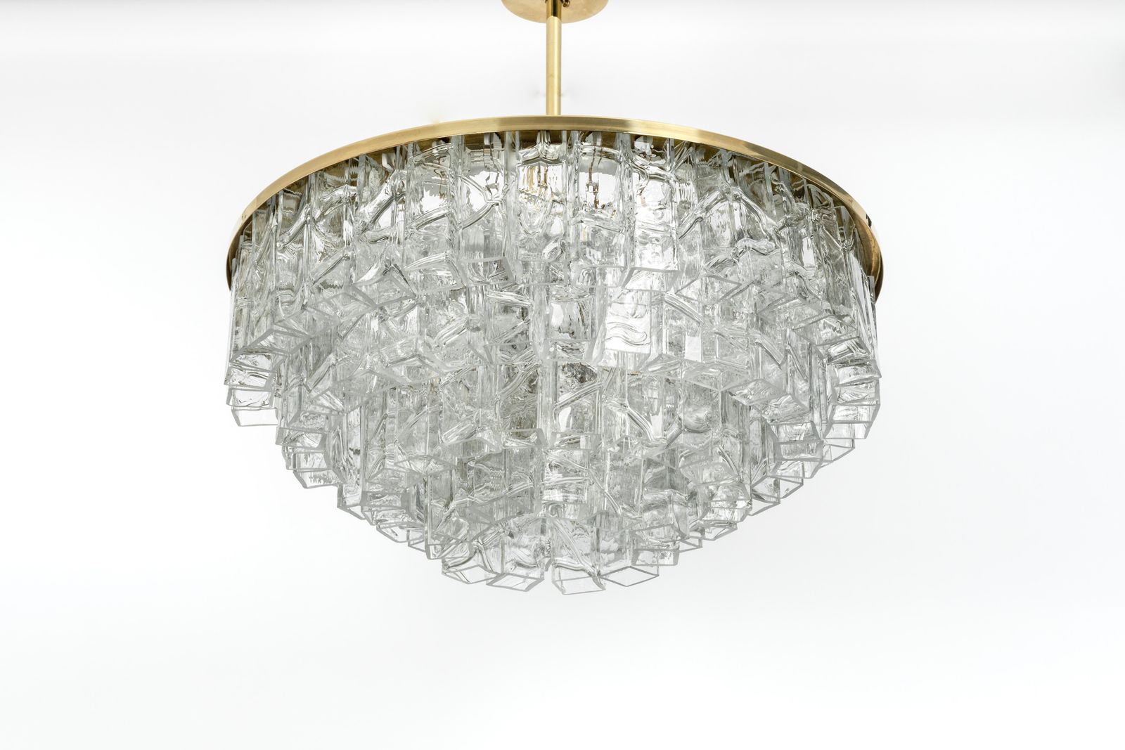 Large Midcentury Doria Chandelier Ice Glass, 1960s, Germany photo furniture