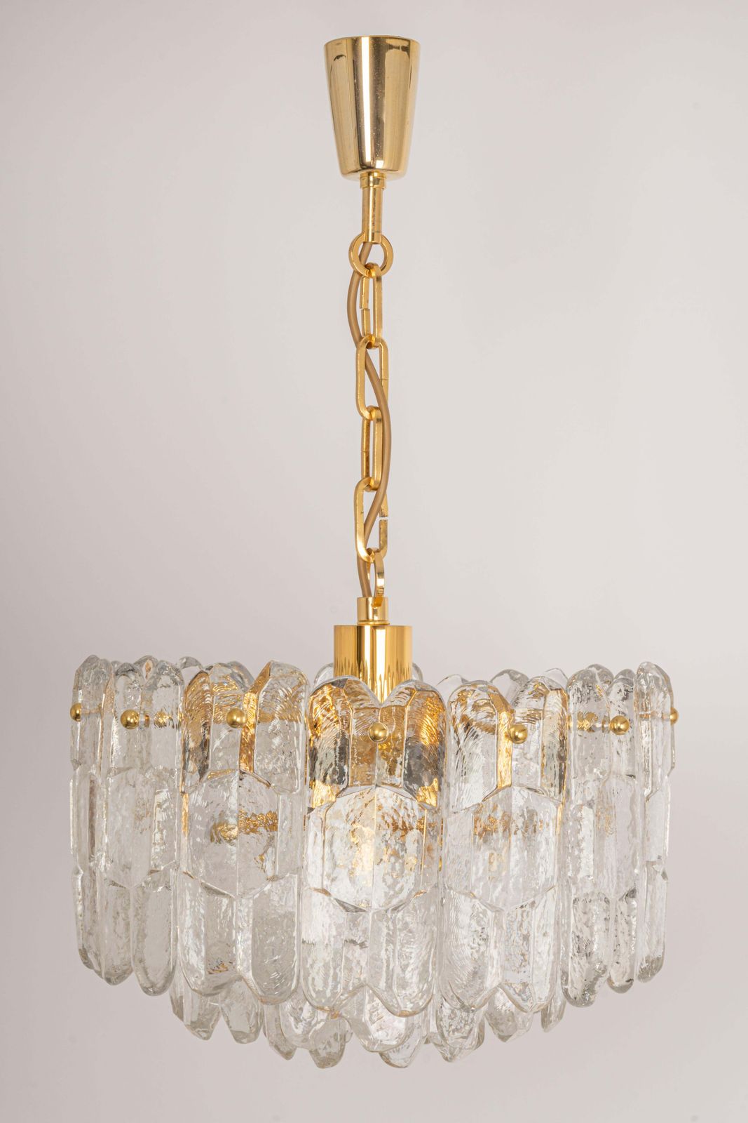 Stunning Gilt Brass, Crystal Glass Light Fixture Palazzo, Kalmar, Austria, 1970 photo furniture