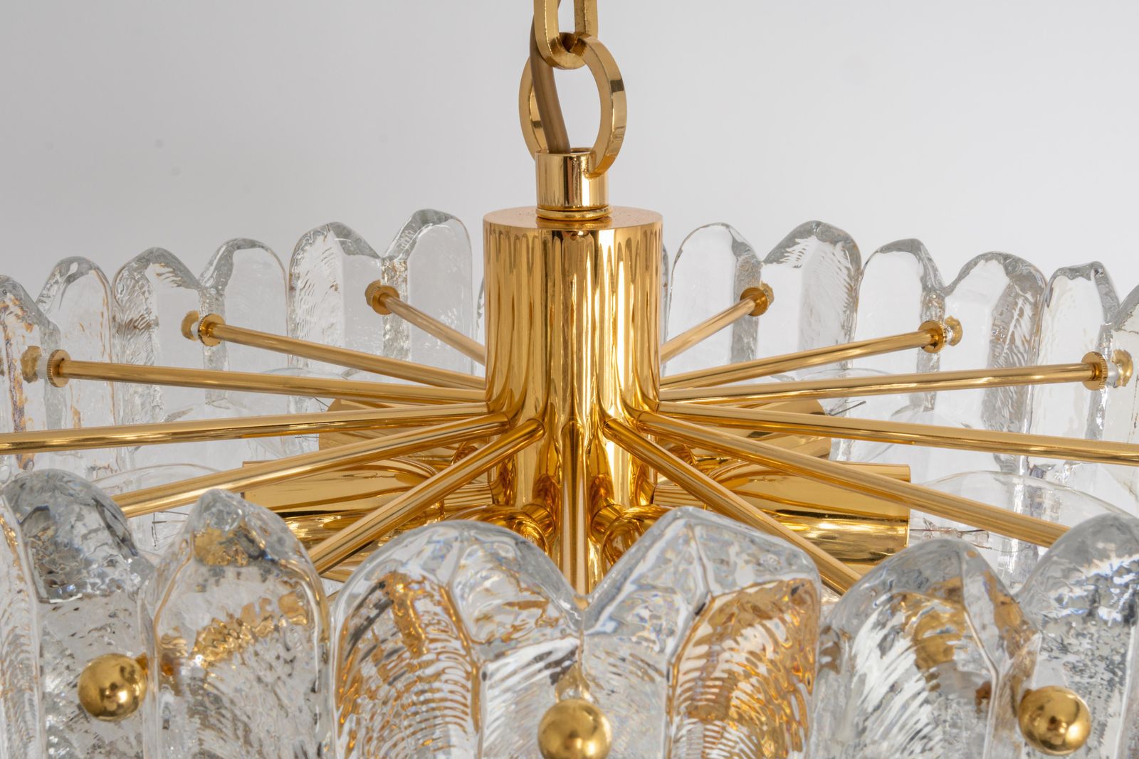 Stunning Gilt Brass, Crystal Glass Light Fixture Palazzo, Kalmar, Austria, 1970 photo 1805.0
