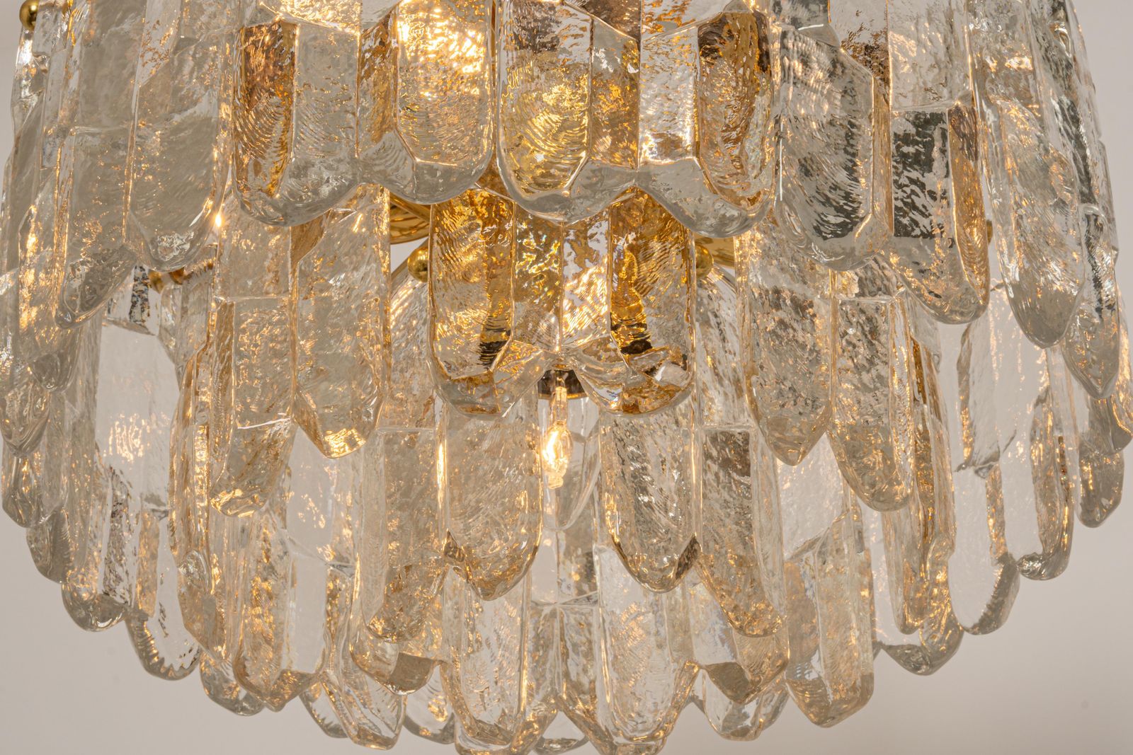 photo furniture Stunning Gilt Brass, Crystal Glass Light Fixture Palazzo, Kalmar, Austria, 1970