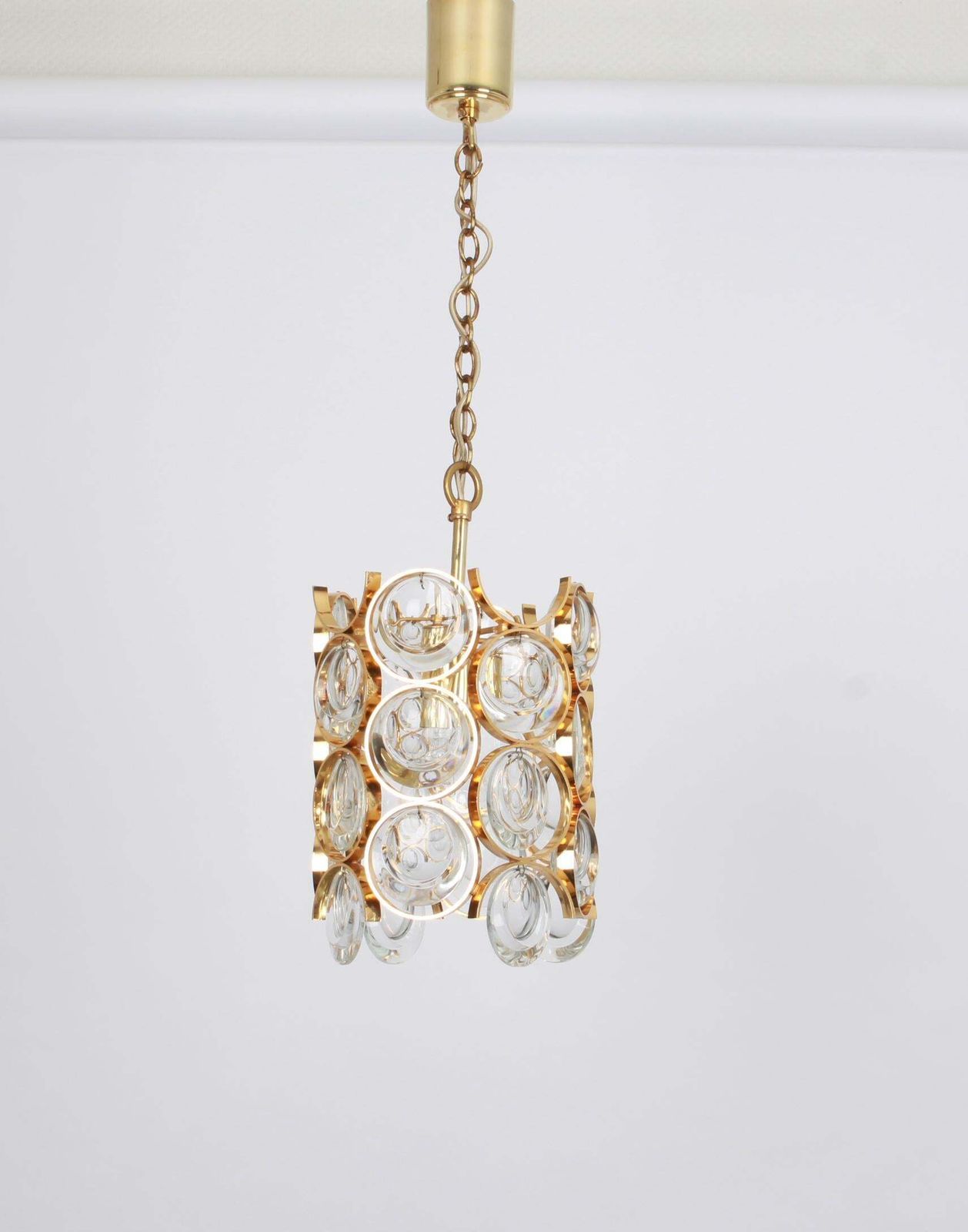 1891.0 Pair Of Petite Gilded Brass Pendants, Sciolari Design For Palwa, Germany, 1970s photo