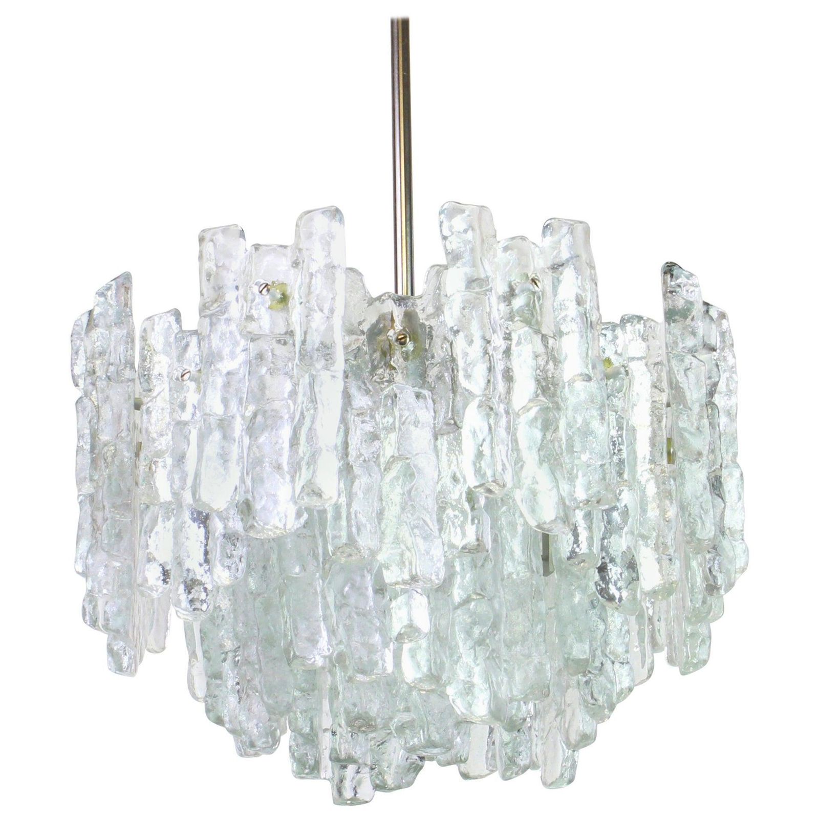 Large Murano Ice Glass Chandelier By Kalmar, Austria, 1960s