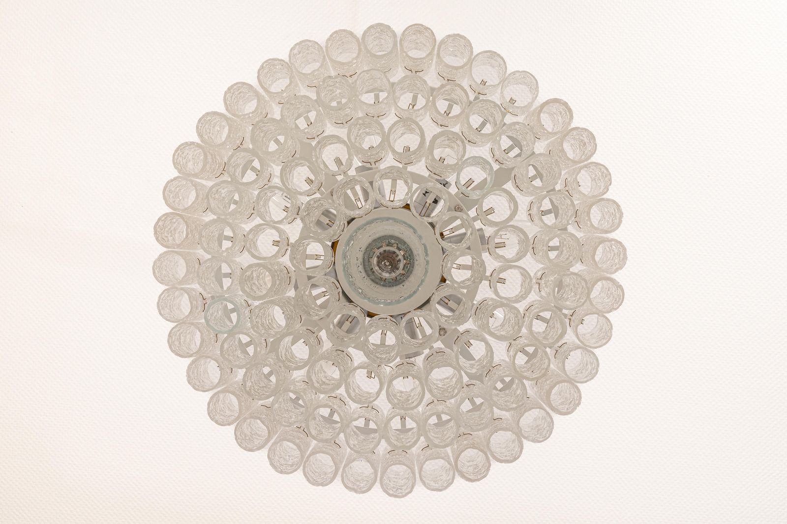 Large Doria Ice Glass Tubes Chandelier, Germany, 1960s photo Lighting