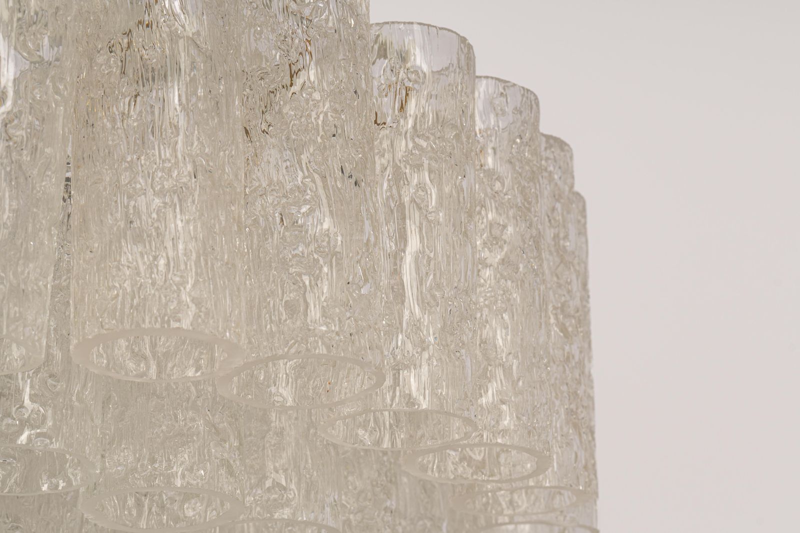 Large Doria Ice Glass Tubes Chandelier, Germany, 1960s photo vinterior