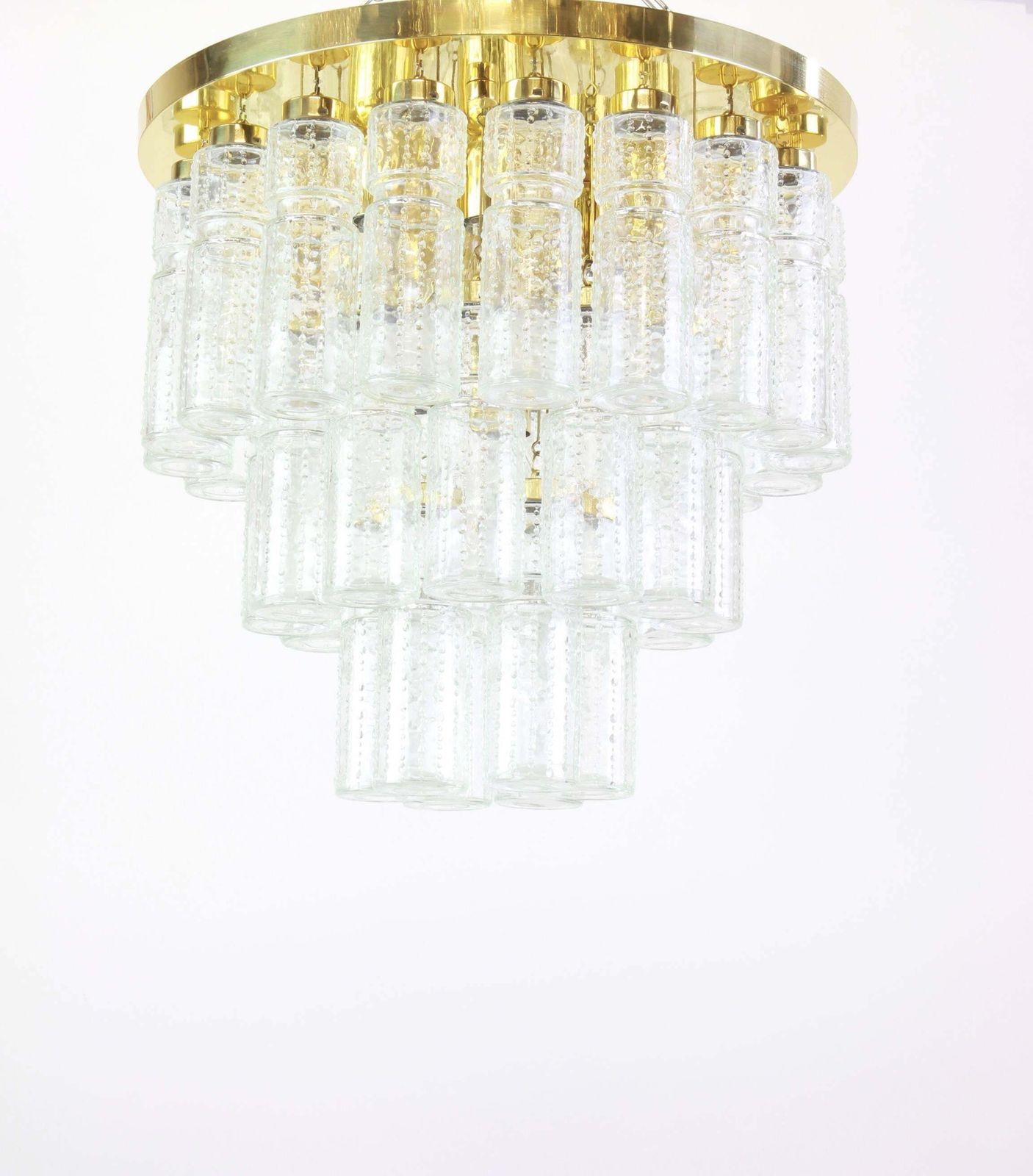 1 Of 2 Large Limburg Glass Chandelier, Germany, 1960s photo Lighting