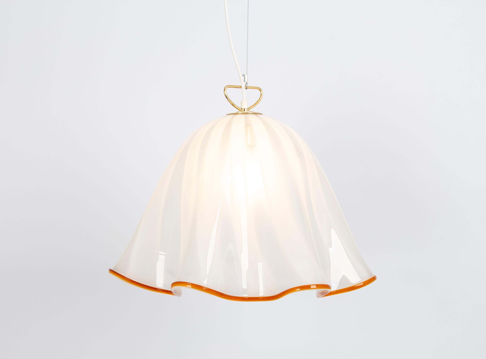 Large White Glass Pendant Light By Kalmar Fazzoletto, Austria, 1970s photo Lighting