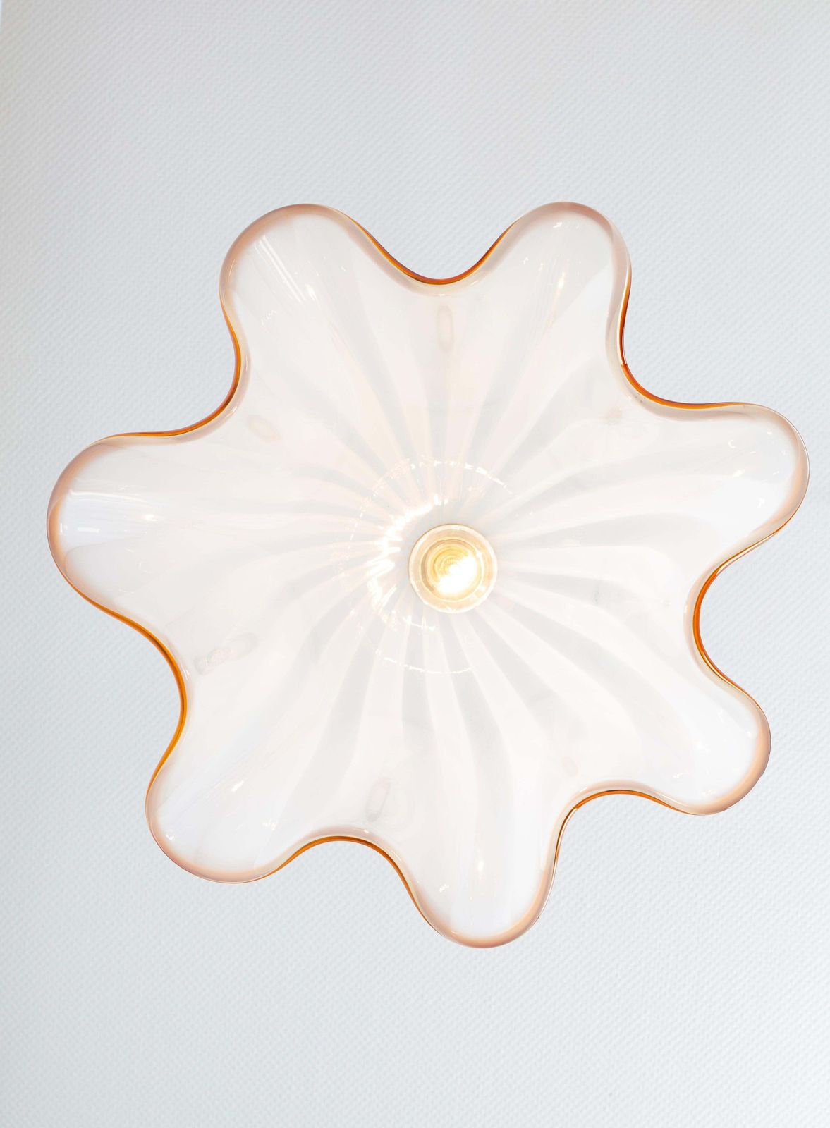 Large White Glass Pendant Light By Kalmar Fazzoletto, Austria, 1970s photo vintage