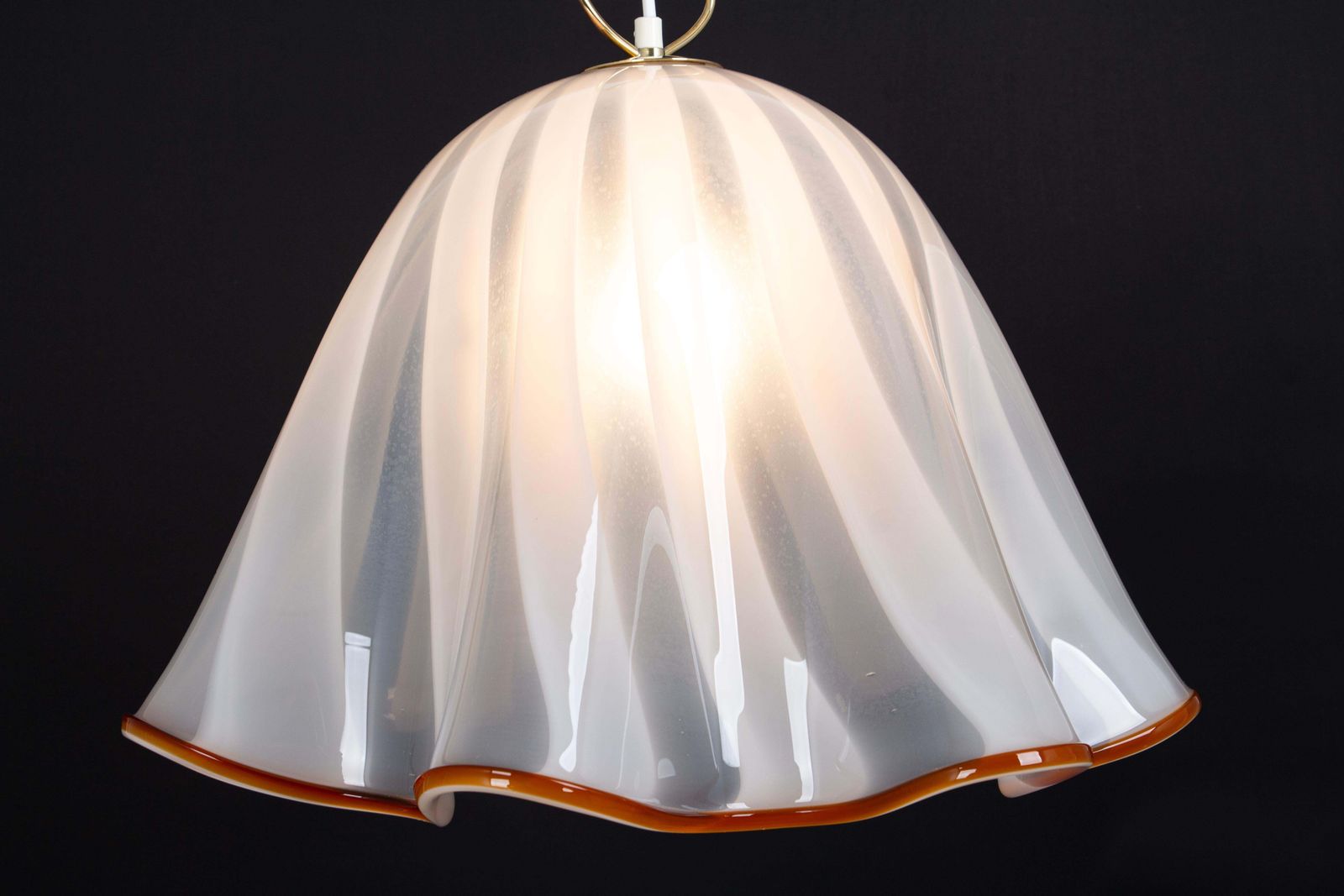 photo buy Large White Glass Pendant Light By Kalmar Fazzoletto, Austria, 1970s