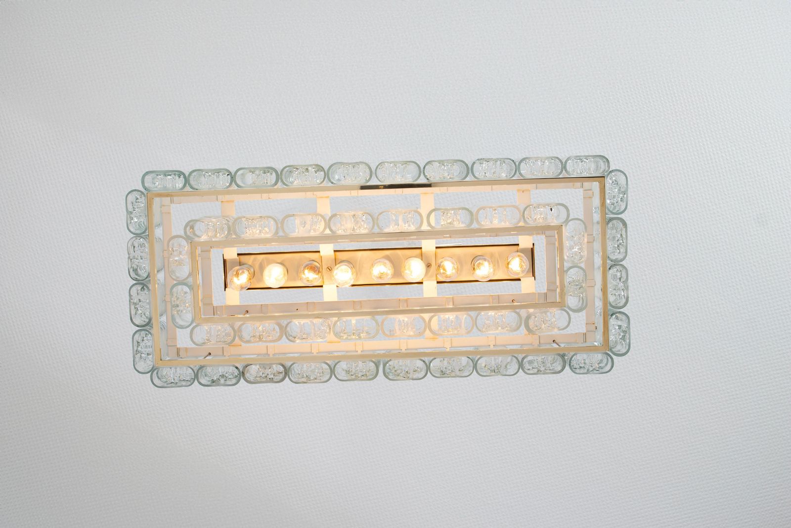 photo for sale Large Doria Ice Glass Tubes Chandelier, Germany, 1960s