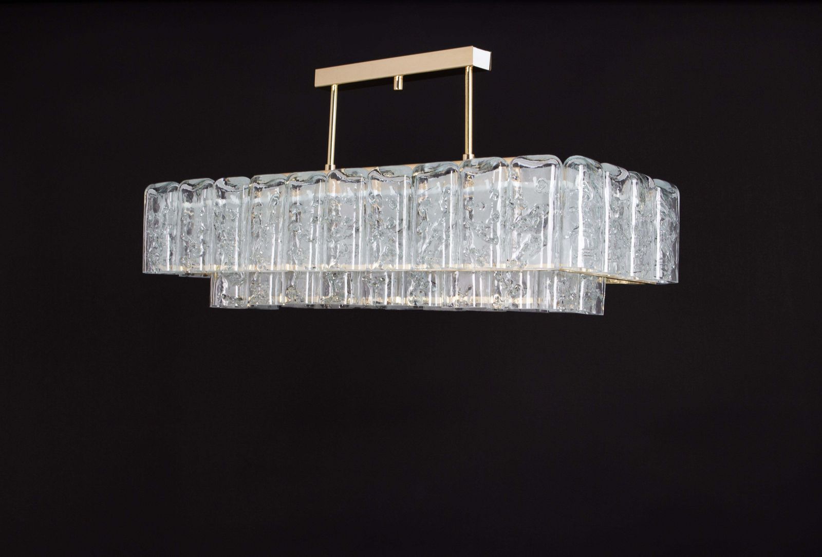 photo buy Large Doria Ice Glass Tubes Chandelier, Germany, 1960s