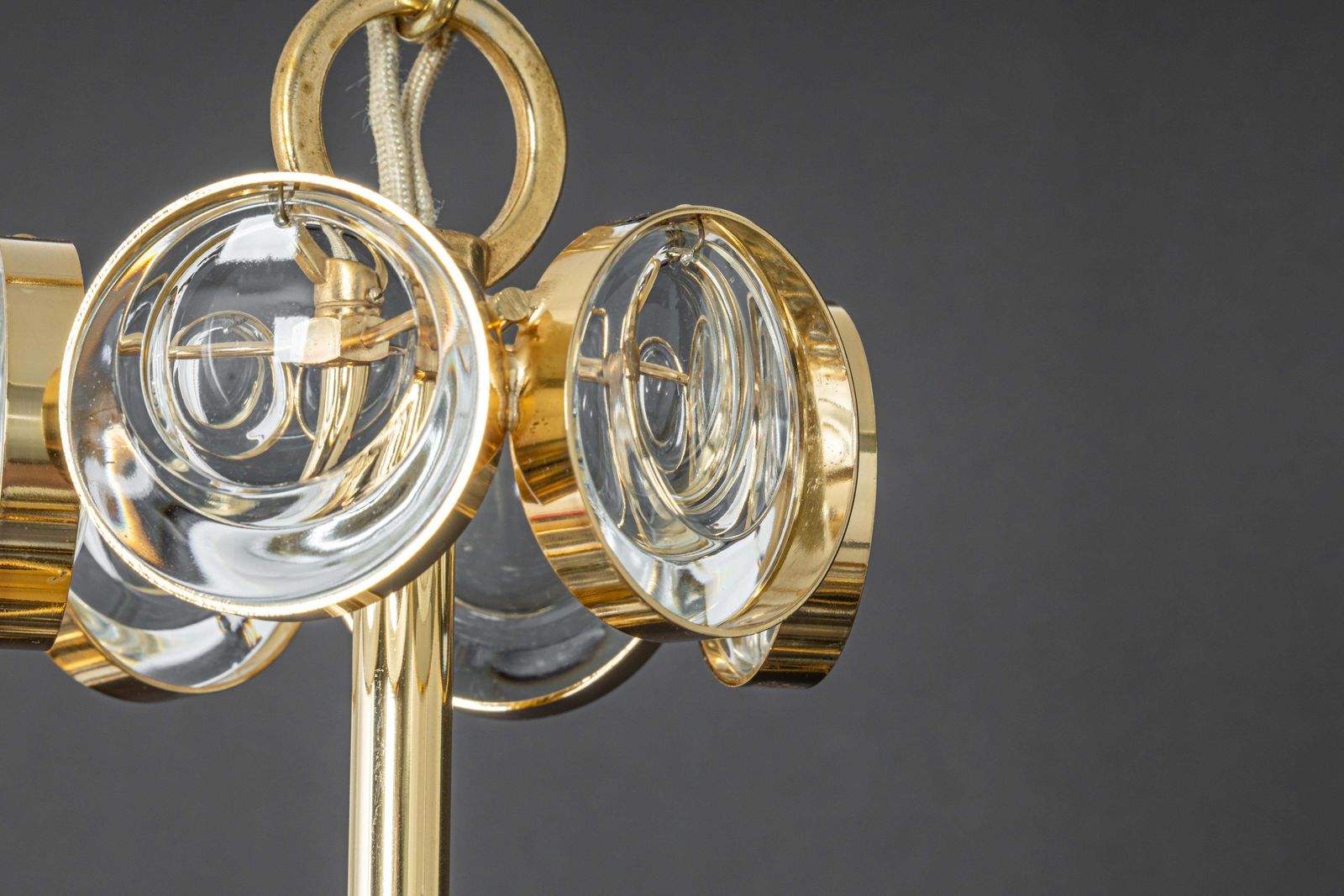 photo vintage Brass And Crystal Chandelier, Sciolari Design By Palwa, Germany, 1970s