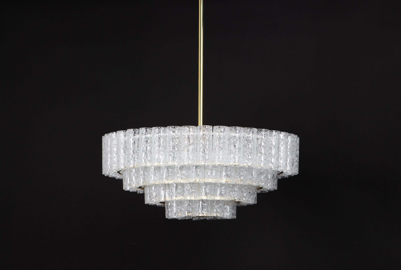 photo furniture 1 Of 5 Large Mid Century Doria Chandelier Ice Glass, 1960s, Germany