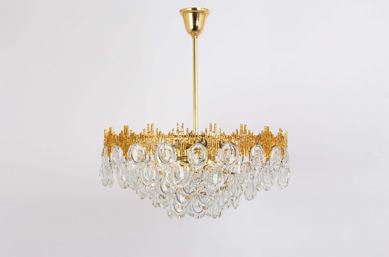 Stunning Large Brass And Crystal Chandelier, By Palwa, Germany, 1970s photo furniture