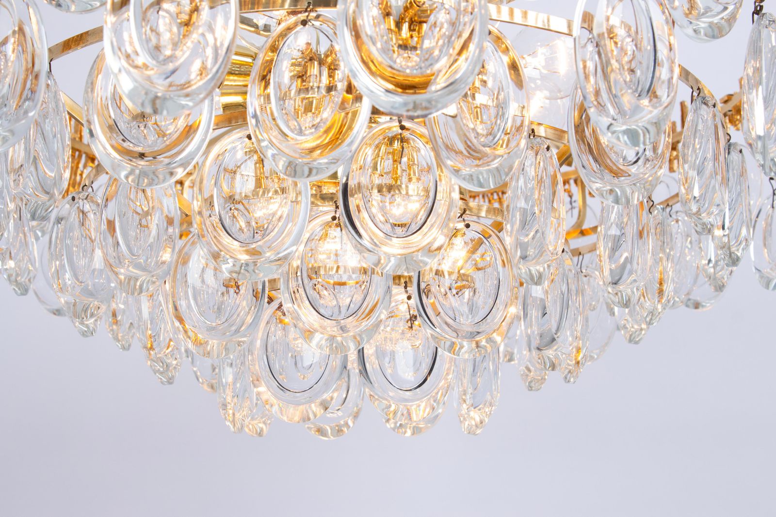 photo furniture Stunning Large Brass And Crystal Chandelier, By Palwa, Germany, 1970s