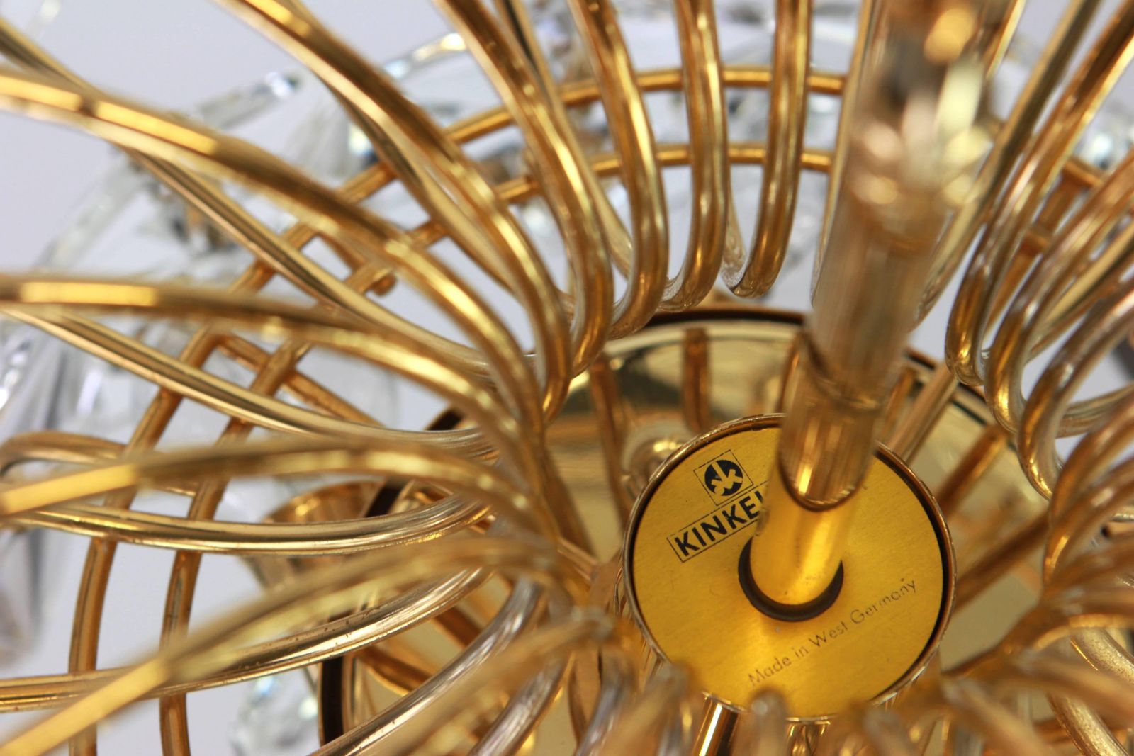 Gilt Brass And Crystal Glass Chandelier By Kinkeldey, Germany, 1970s photo buy