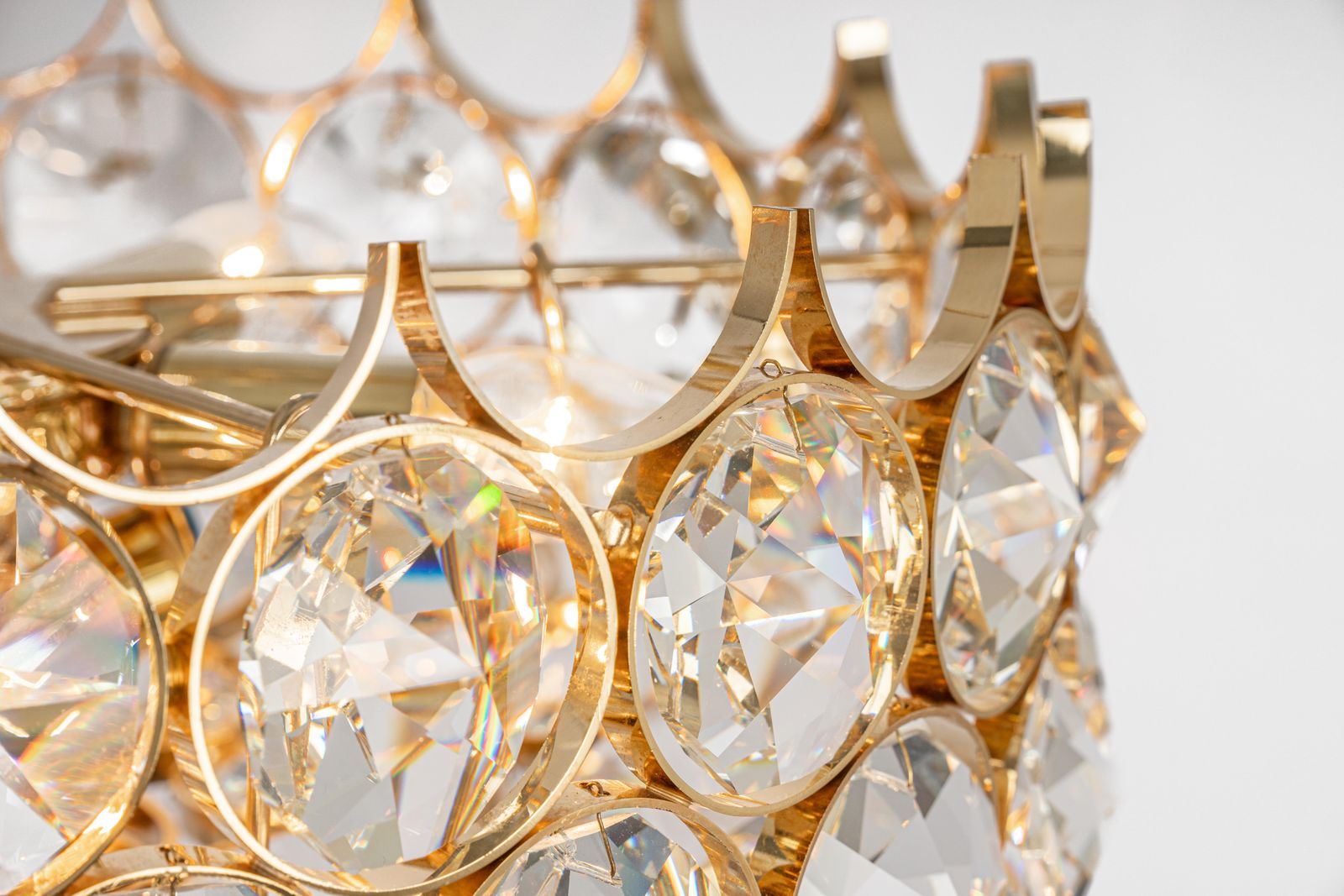 2278.0 1 Of 4 Large Gilt Brass Chandelier, Sciolari Design By Palwa, Germany, 1970s photo