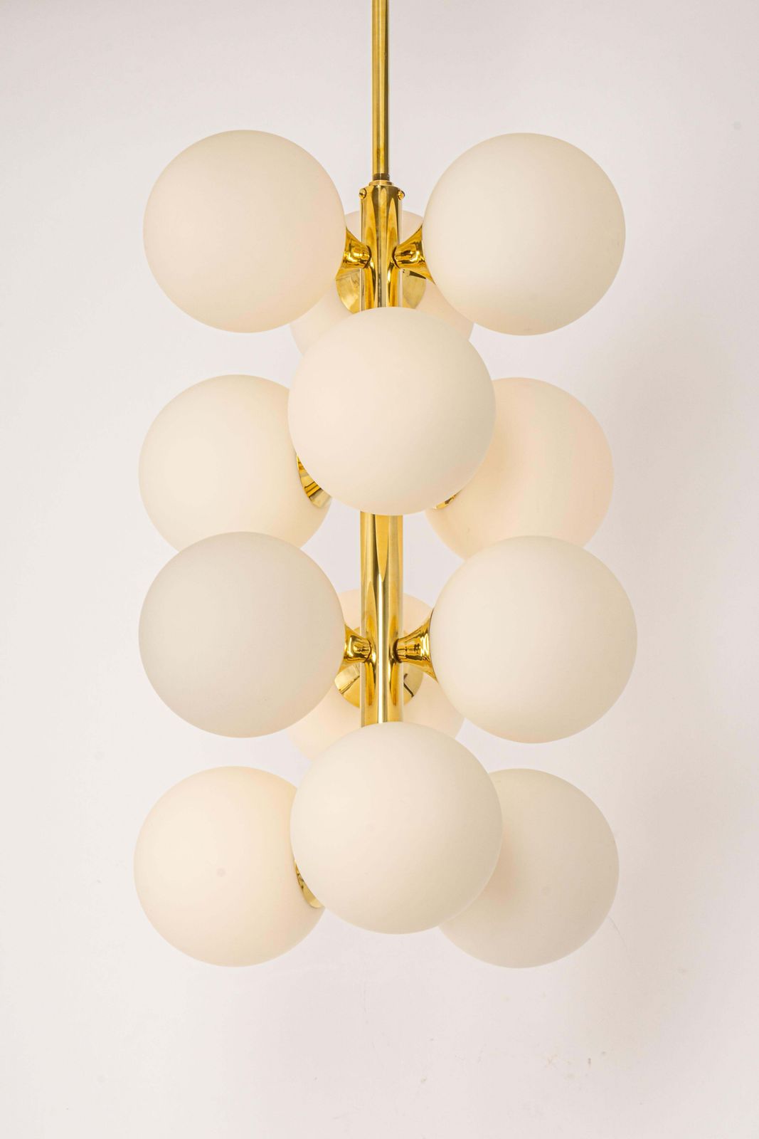 Large Stunning Kaiser Sputnik Glass Globes Chandelier, Germany, 1970s photo furniture
