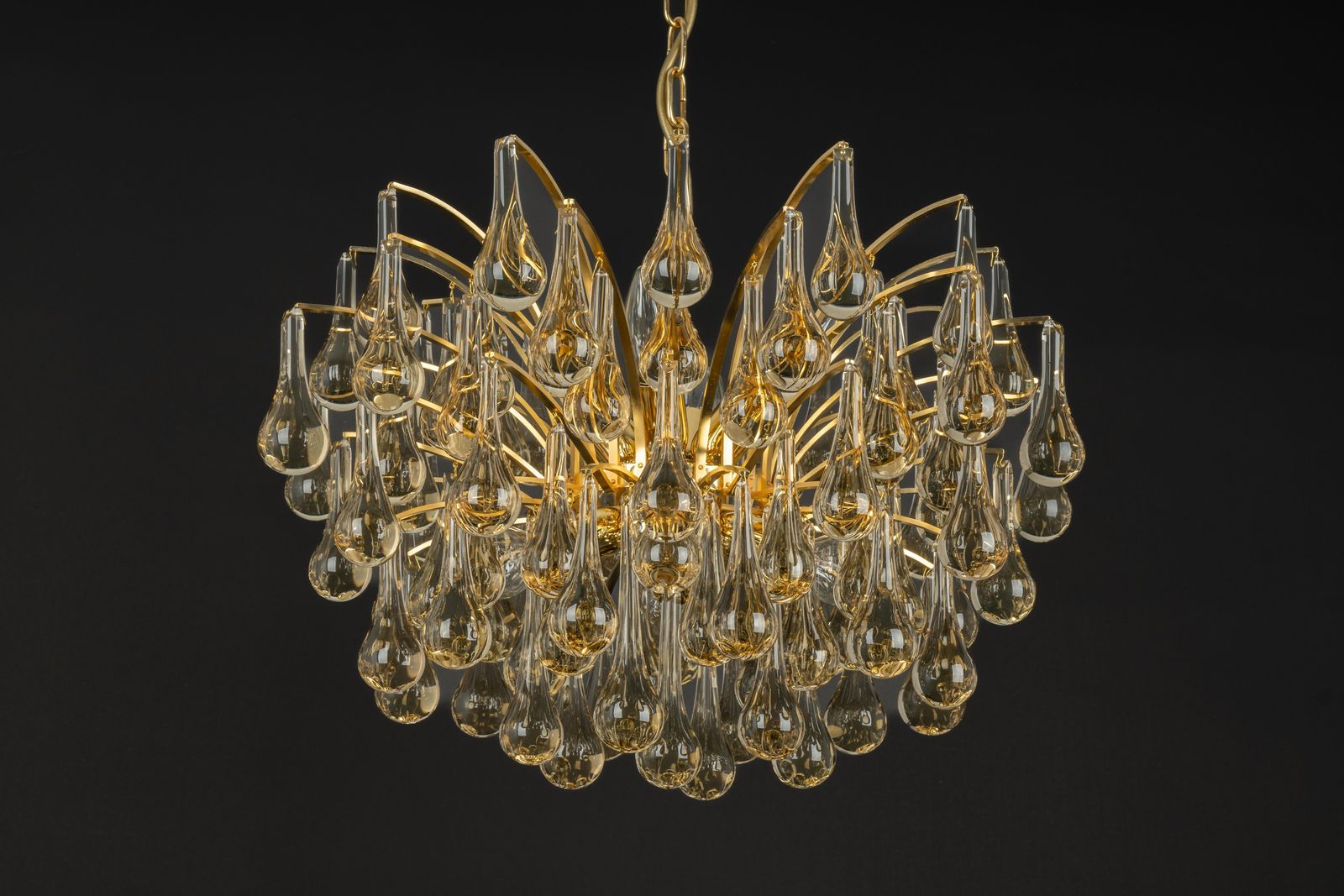 Lighting Large Murano Glass Tear Drop Chandelier, Christoph Palme, Germany, 1970s photo