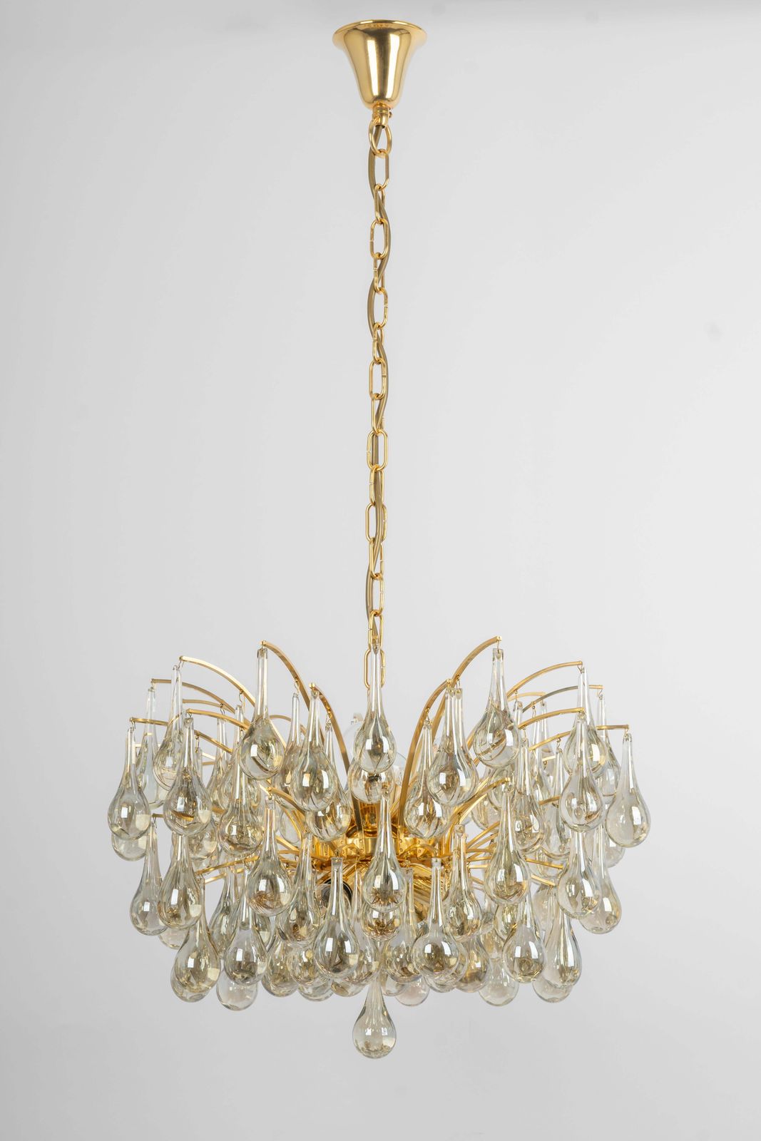 Large Murano Glass Tear Drop Chandelier, Christoph Palme, Germany, 1970s photo Lighting