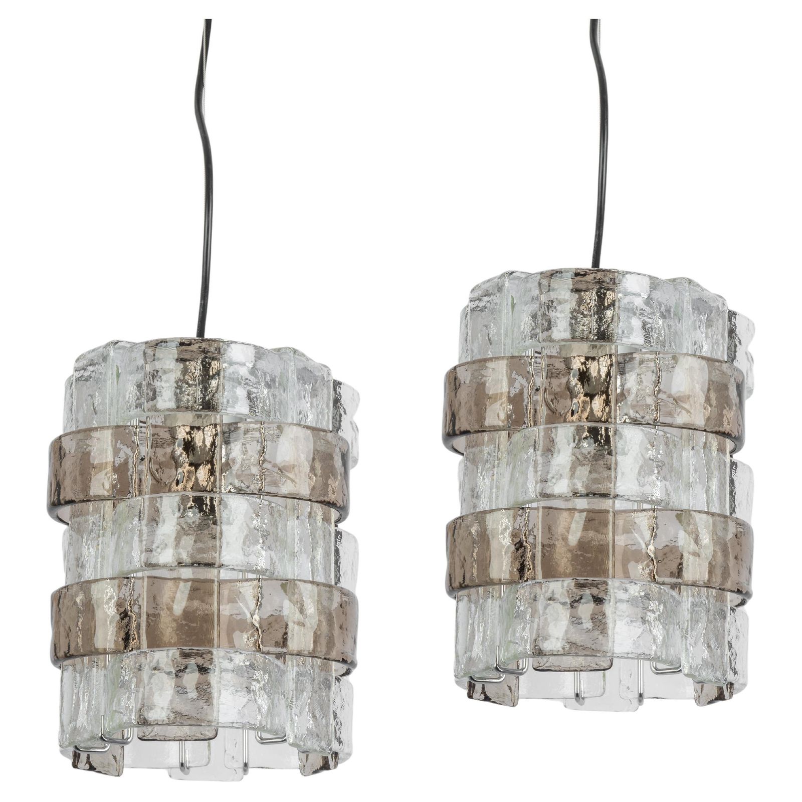 1 Of 2 Murano Glass Pendant Lights Designed By Carlo Nason For Mazzega, 1970s