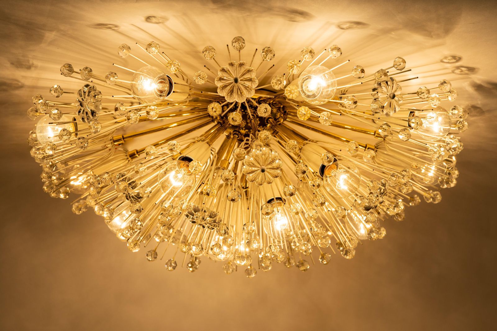 Lighting 1 Of 3 Starburst Brass Chandelier By Emil Stejnar, Austria, 1960s photo
