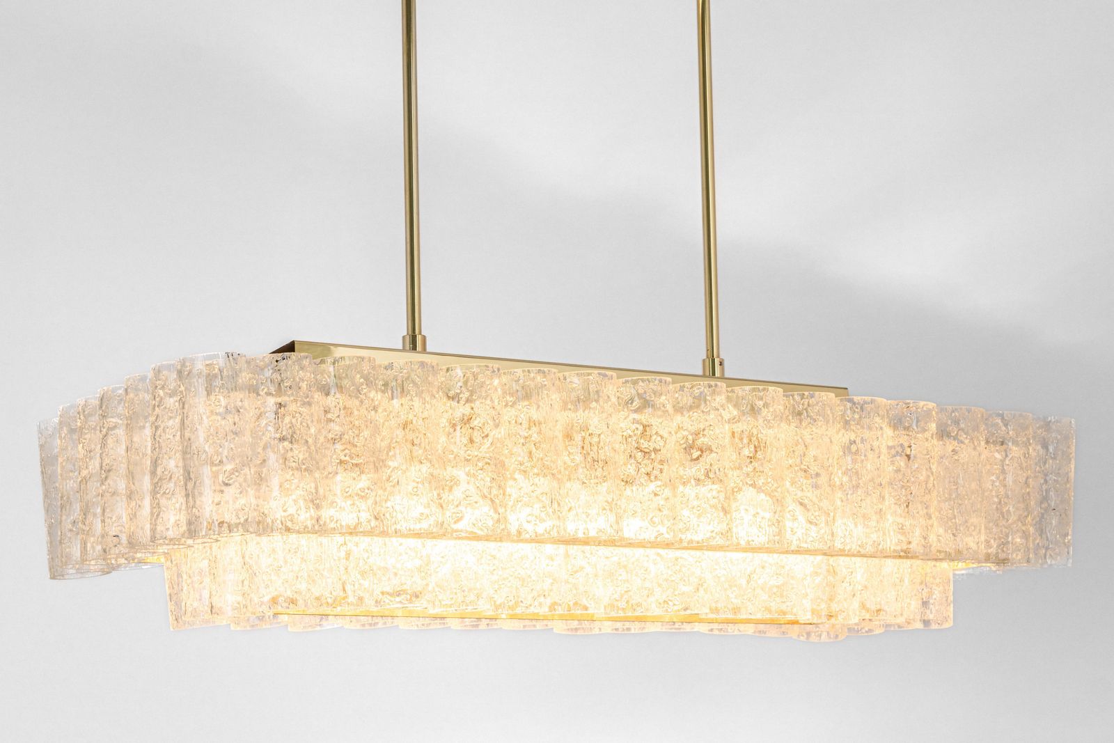 Large Doria Ice Glass Tubes Chandelier, Germany, 1960s photo 2304.0