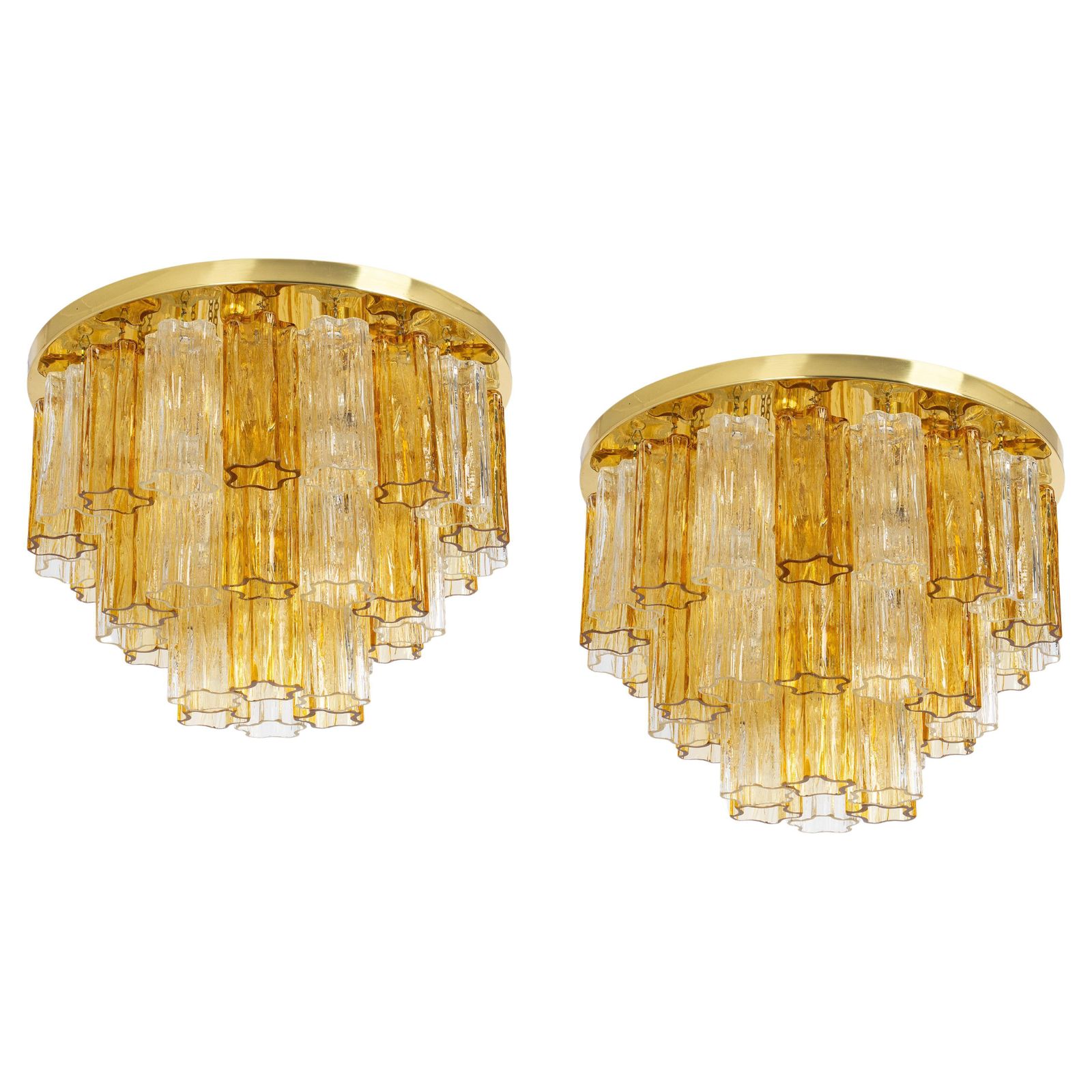 1 Of 3 Tronchi Murano Glass Flush Mount Light Kalmar, Austria, 1960s