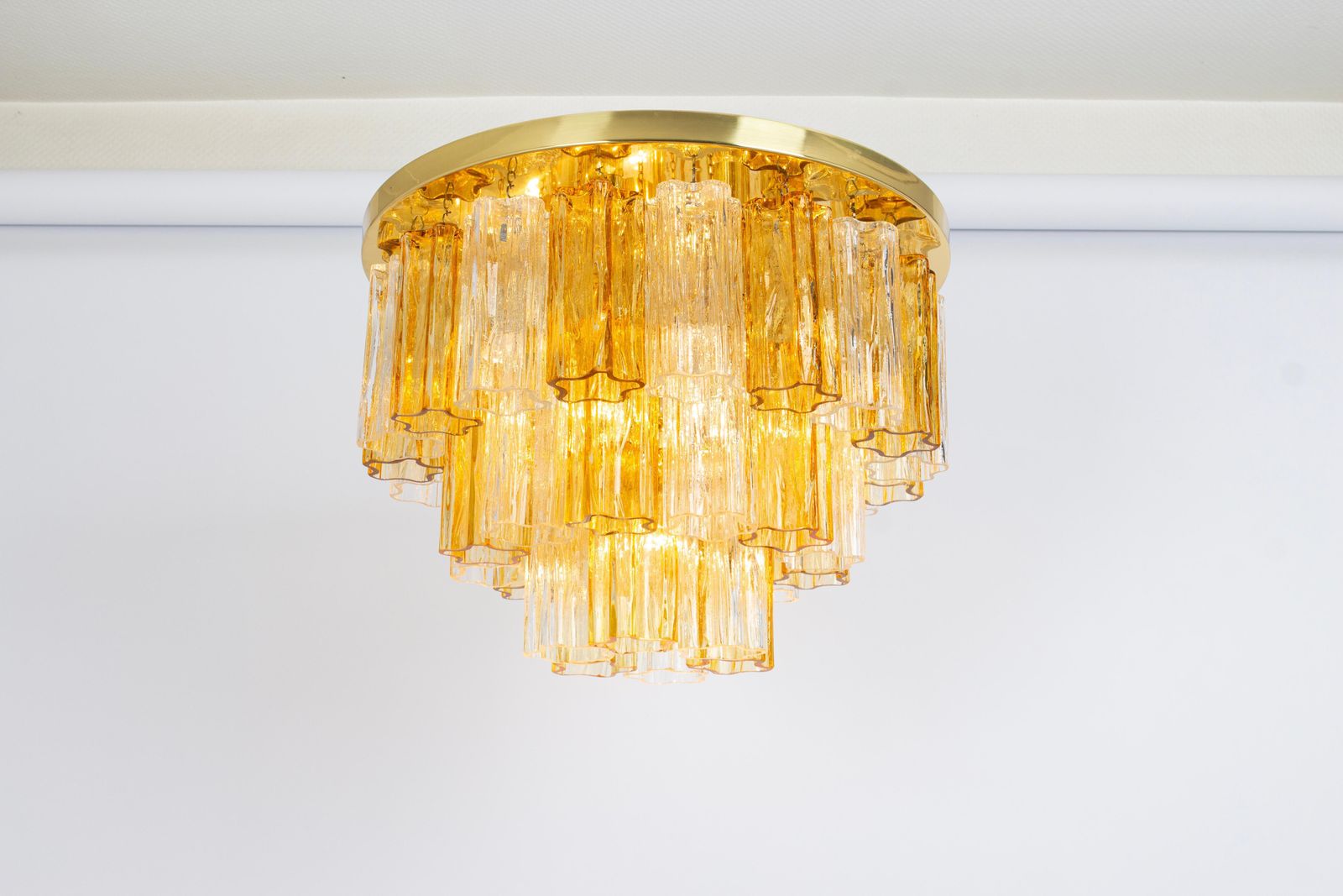 1 Of 3 Tronchi Murano Glass Flush Mount Light Kalmar, Austria, 1960s photo vinterior