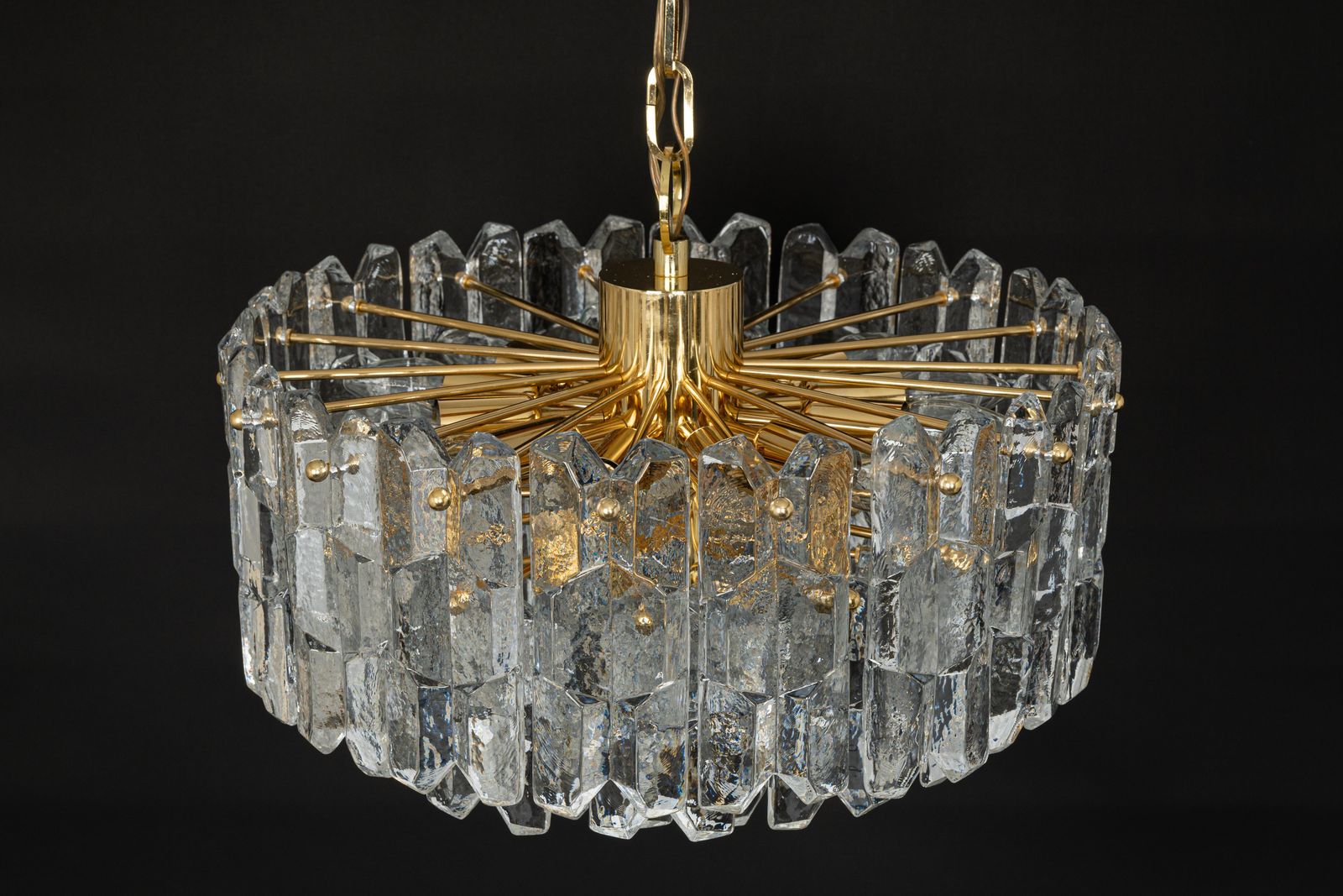 photo vinterior 1 Of 3 Gilt Brass, Murano Glass Chandelier Palazzo, Kalmar, Austria, 1970s