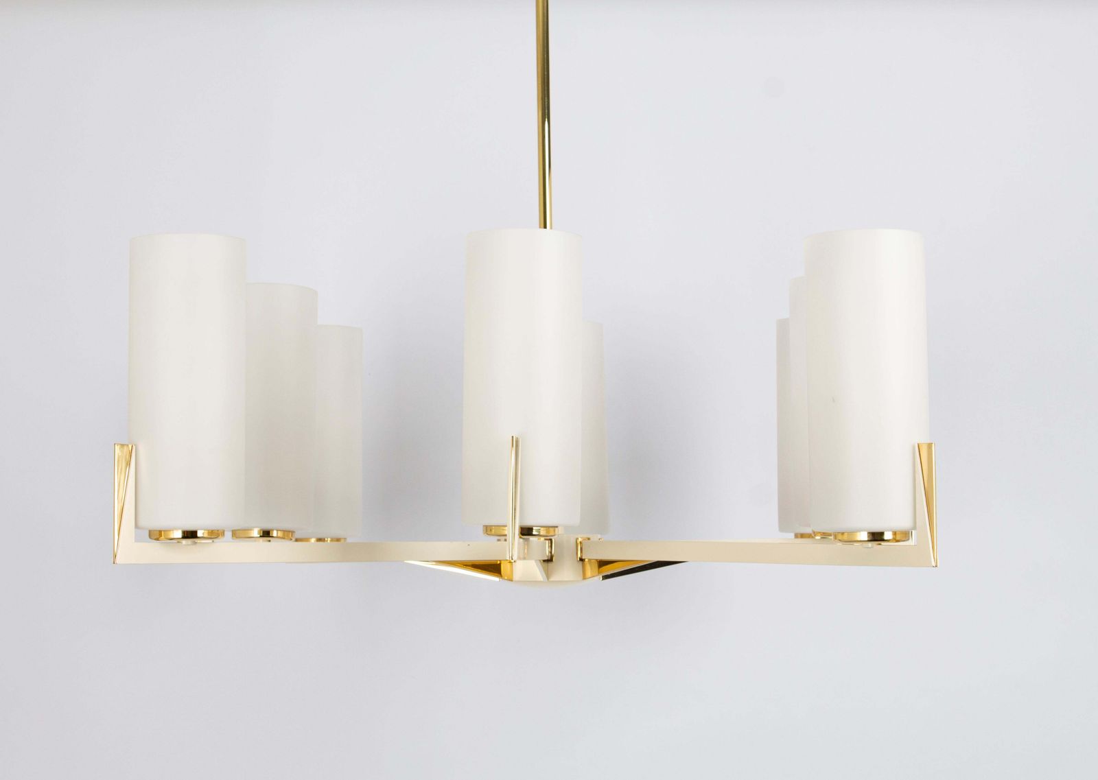 Large Glass Sunburst Chandelier, Kaiser, Germany, 1960s photo Lighting