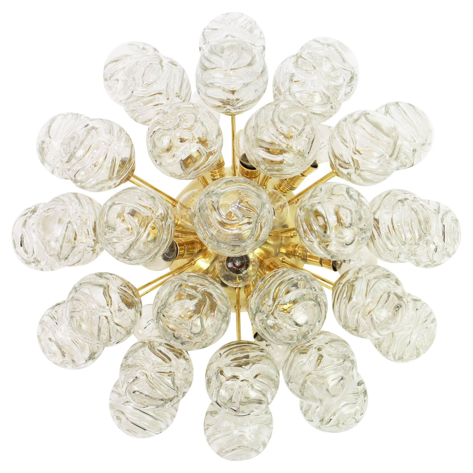 1 Of 2 Spectacular Sputnik Flush Mount Glass Snow Balls By Doria, Germany, 1970s photo furniture
