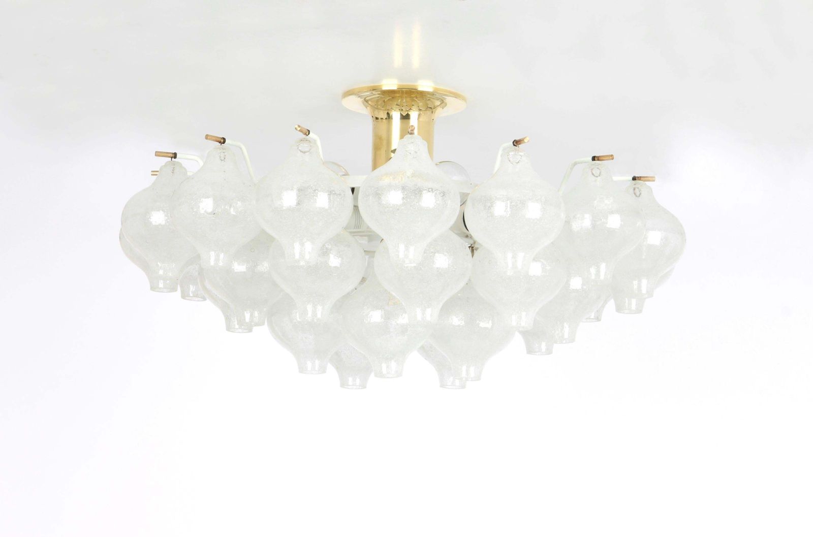 1 Of 2 Large Tulipan Glass Flushmount By Kalmar, Austria, 1960s photo furniture