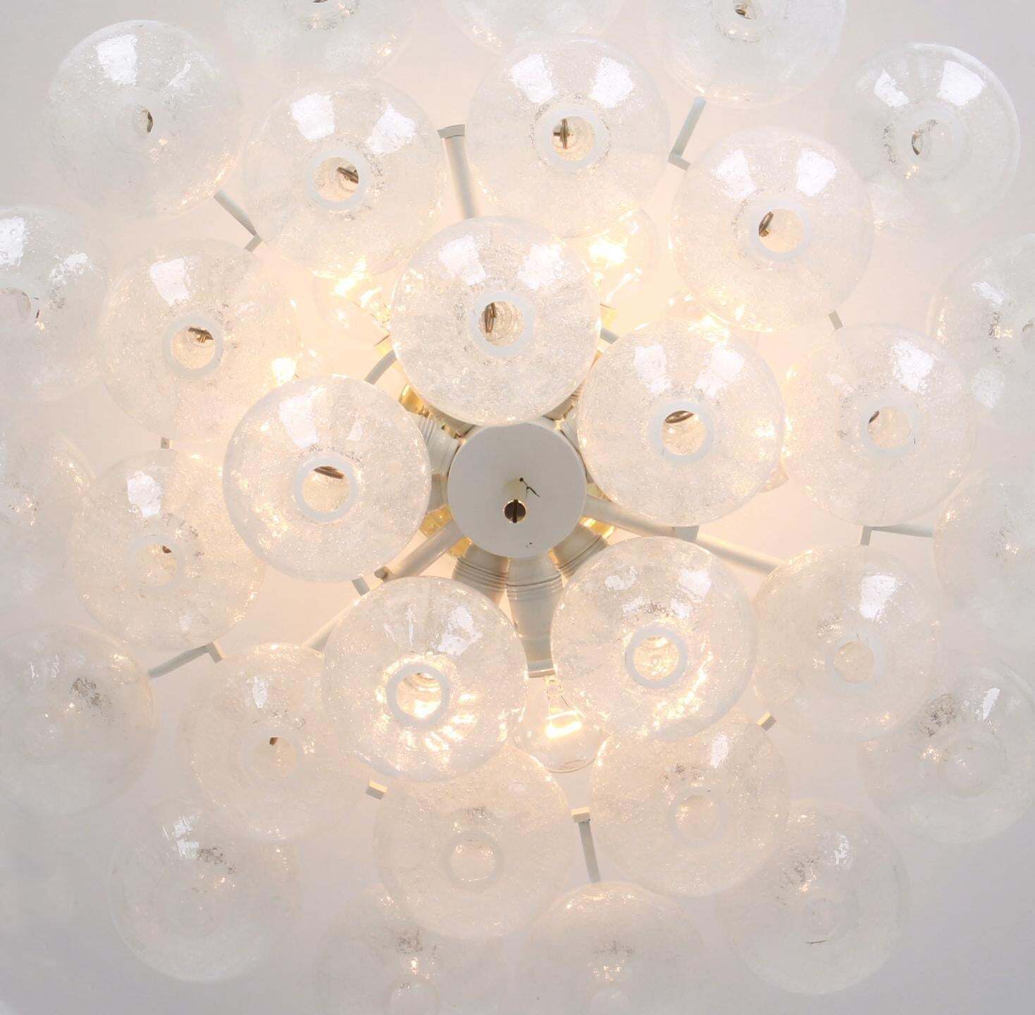 1 Of 2 Large Tulipan Glass Flushmount By Kalmar, Austria, 1960s photo vinterior
