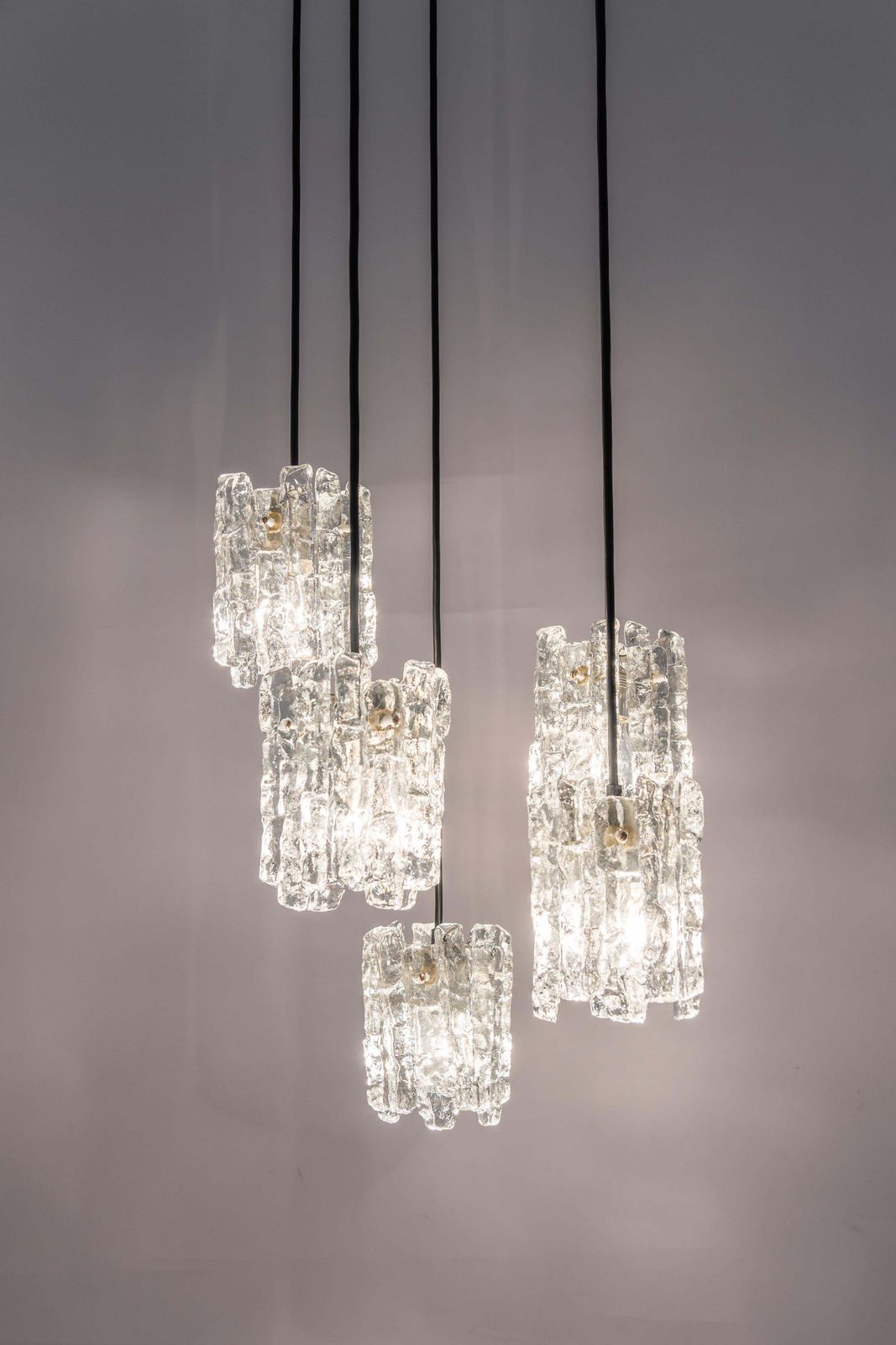 Stunning Designer Cascading Chandelier Murano Glass By Kalmar, Austria, 1970s photo vintage