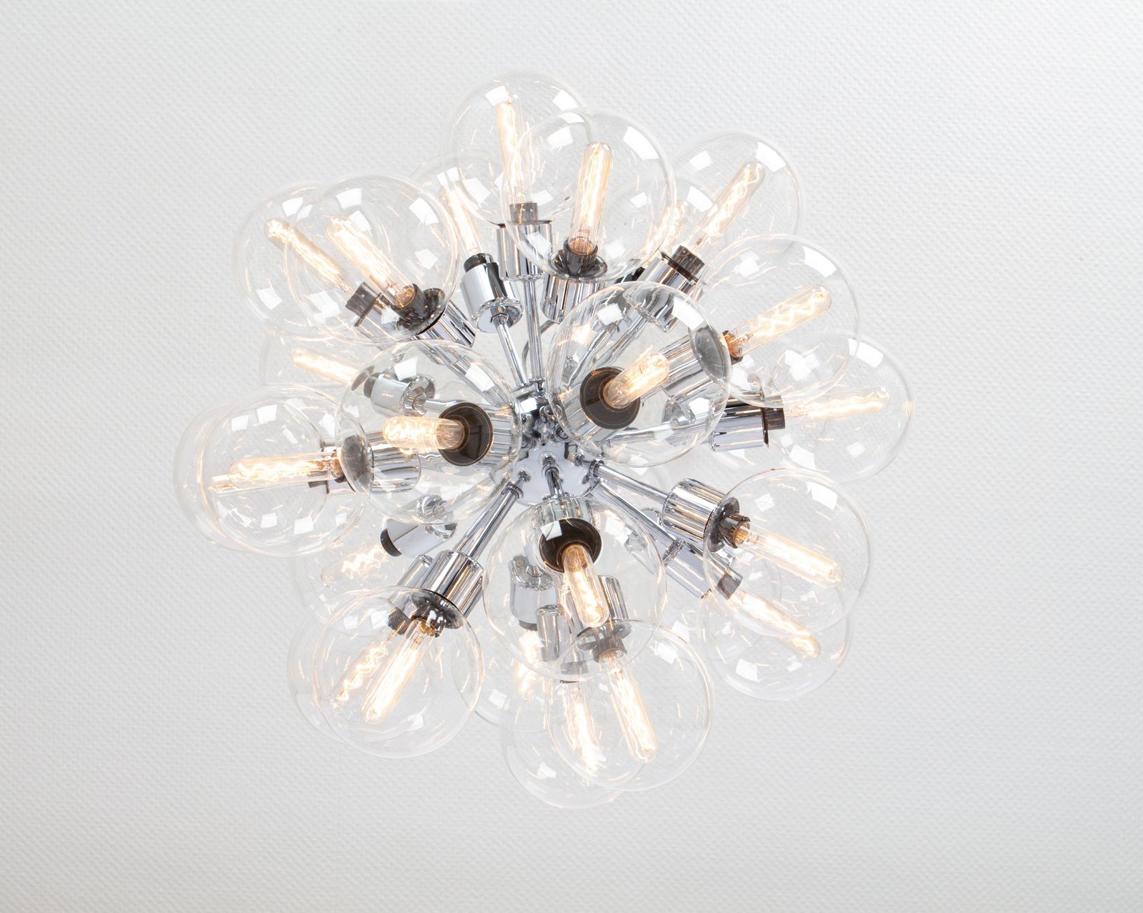 1 Of 2 Sputnik Chrome Pendant Light Design Motoko Ishii By Staff, Germany, 1970s photo vinterior