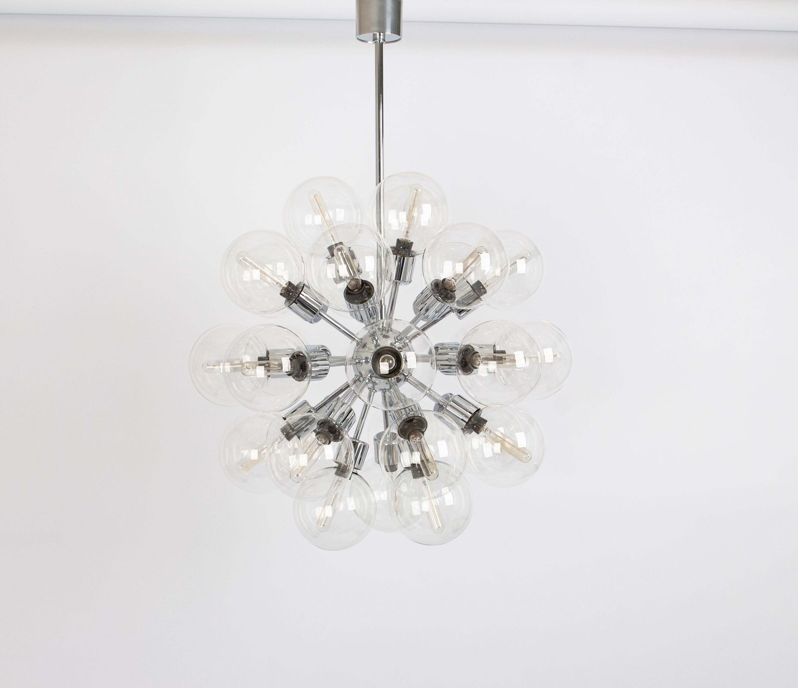 1 Of 2 Sputnik Chrome Pendant Light Design Motoko Ishii By Staff, Germany, 1970s photo vintage