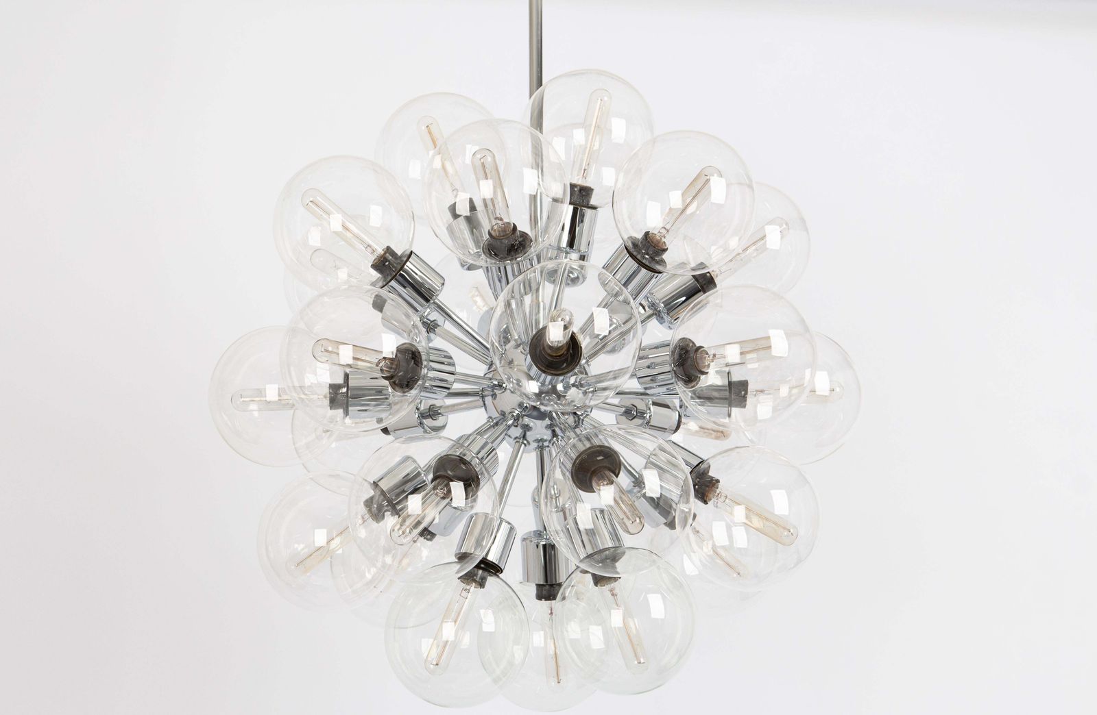 photo for sale 1 Of 2 Sputnik Chrome Pendant Light Design Motoko Ishii By Staff, Germany, 1970s
