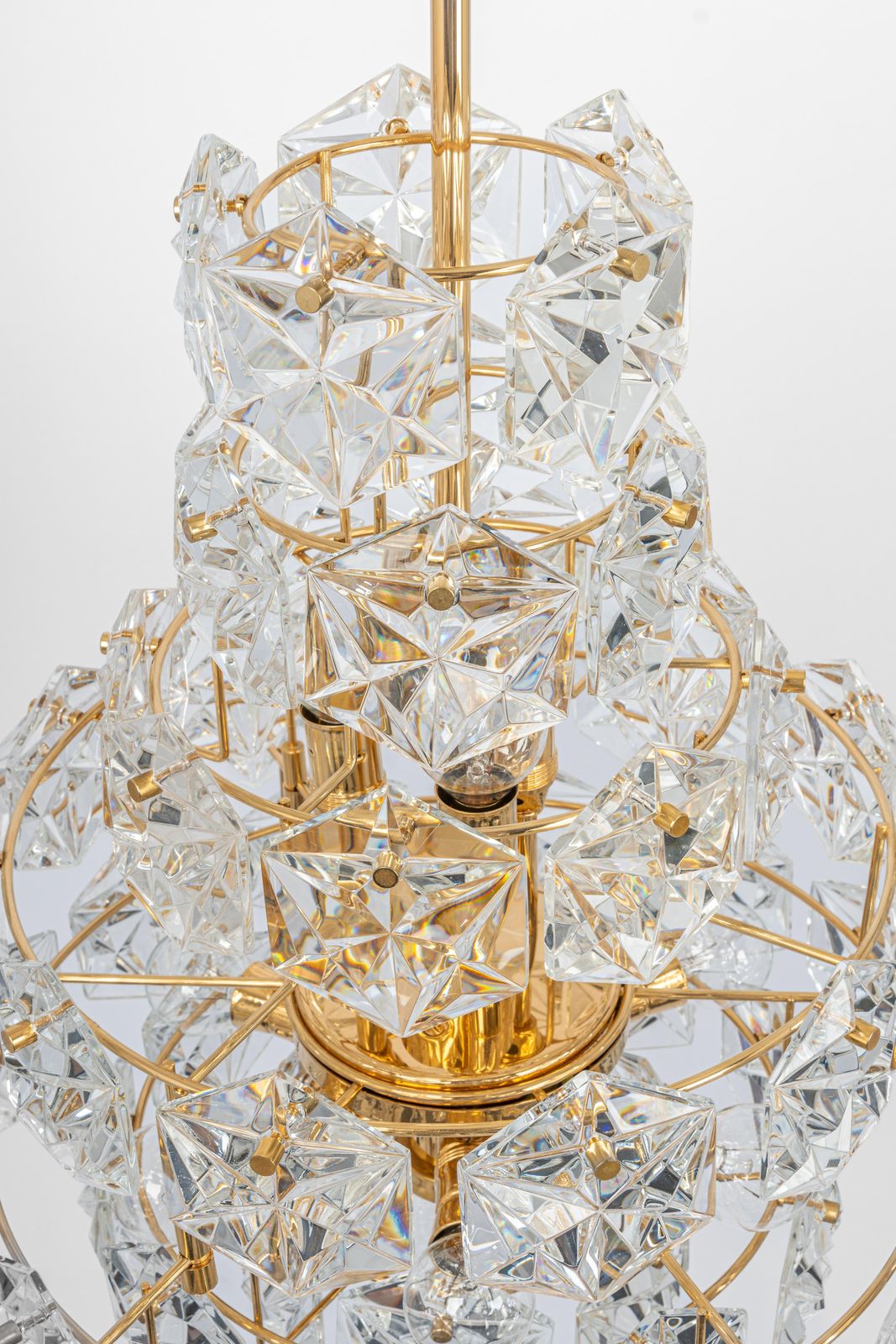 Stunning Huge Chandelier, Brass And Crystal Glass By Kinkeldey, Germany, 1970s photo 3181.0