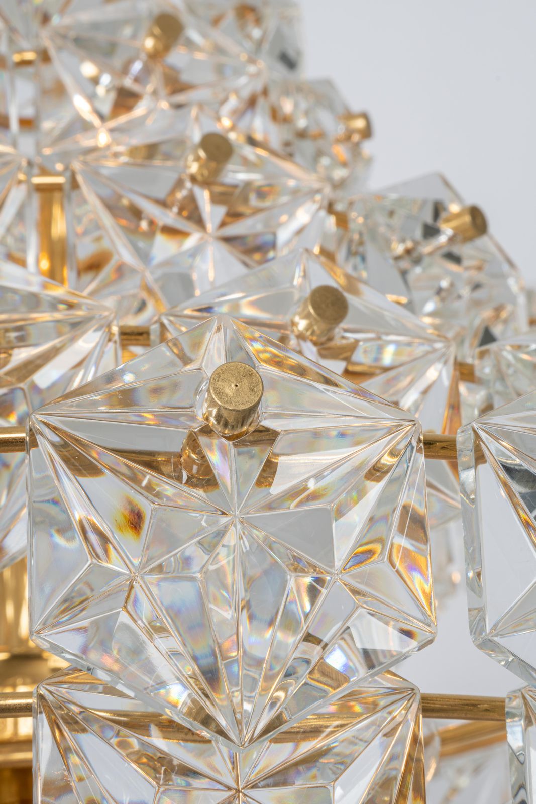 Stunning Huge Chandelier, Brass And Crystal Glass By Kinkeldey, Germany, 1970s photo 3181.0