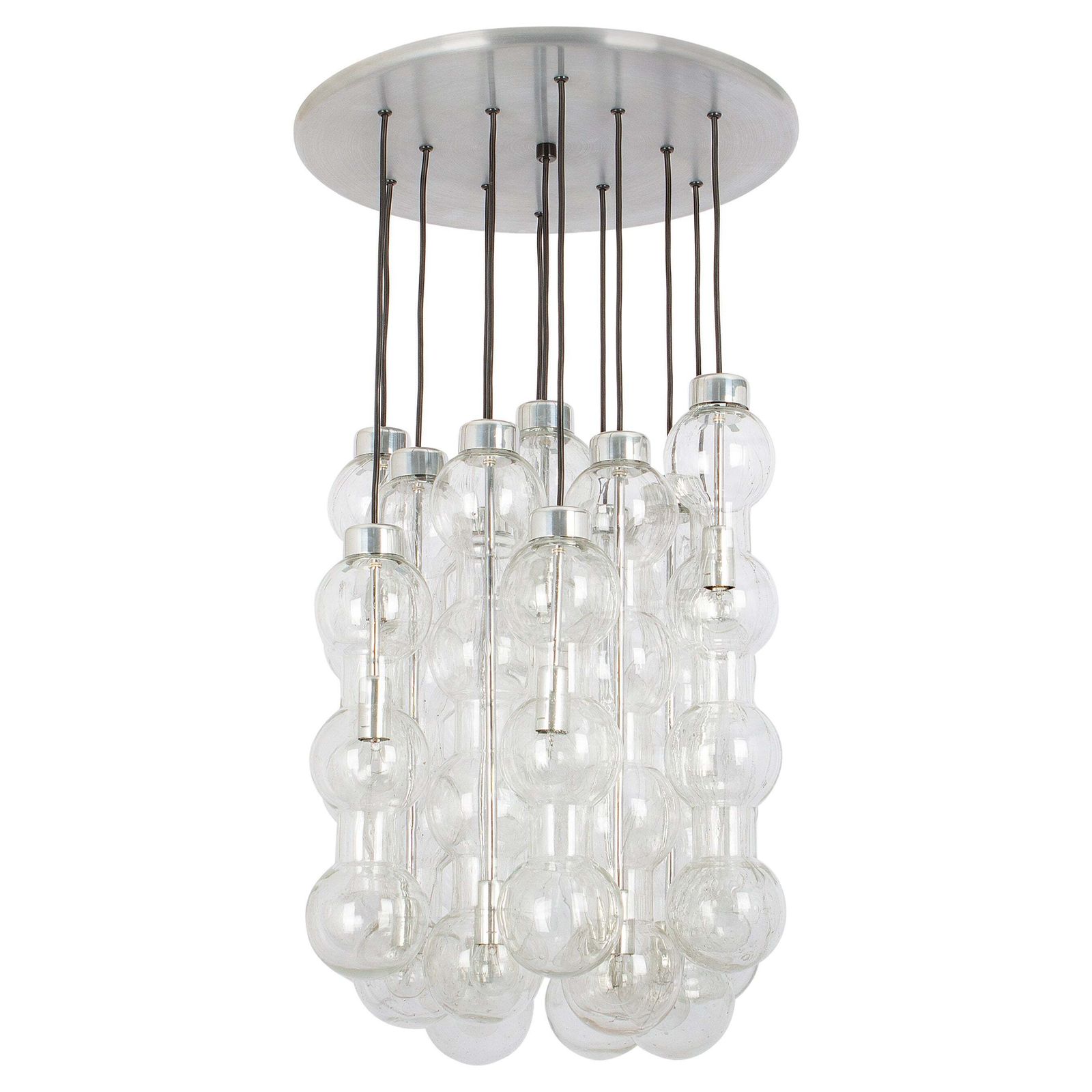 Large Designer Cascading Chandelier Murano Glass By Doria, Germany, 1970s