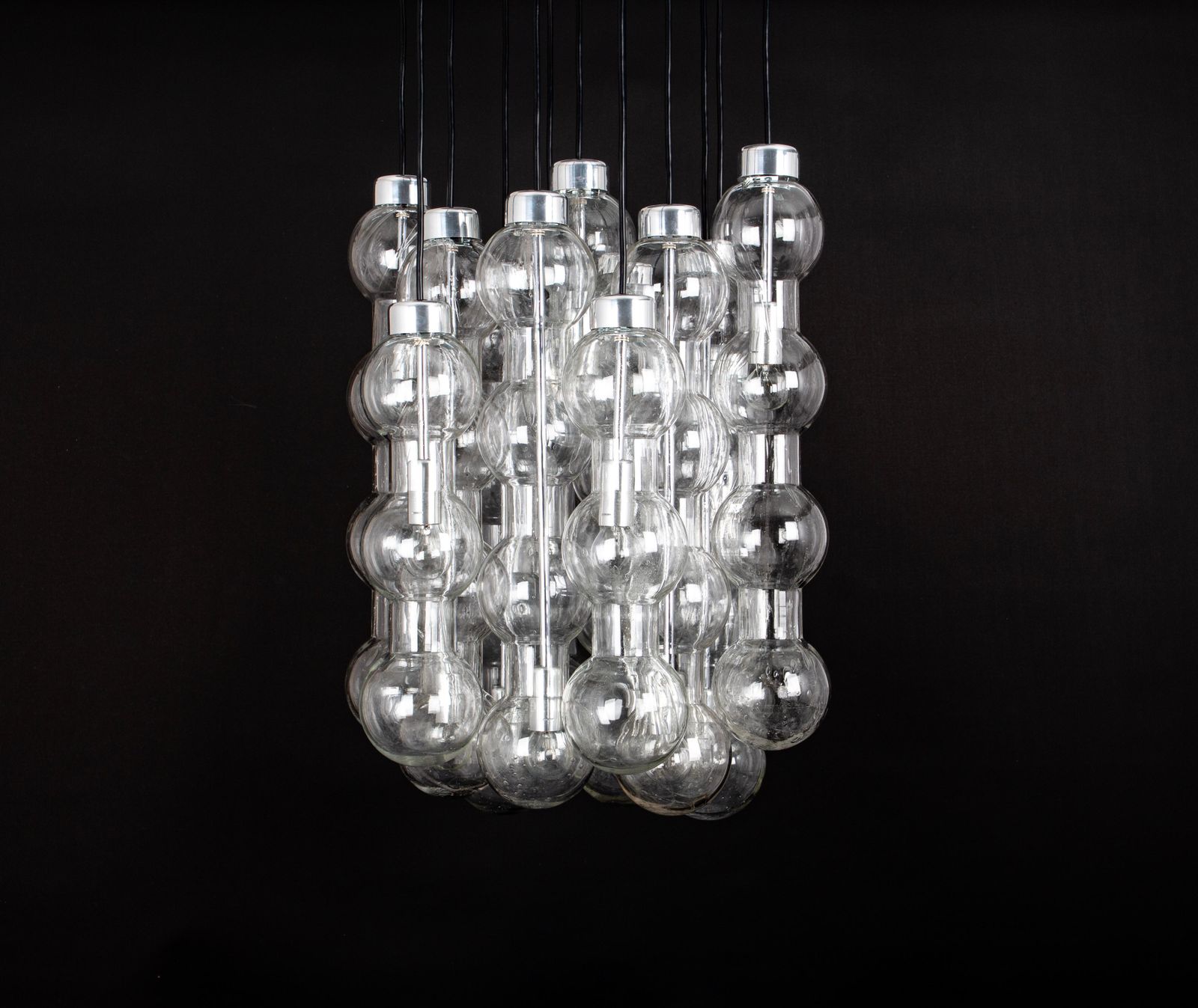 Large Designer Cascading Chandelier Murano Glass By Doria, Germany, 1970s photo vintage