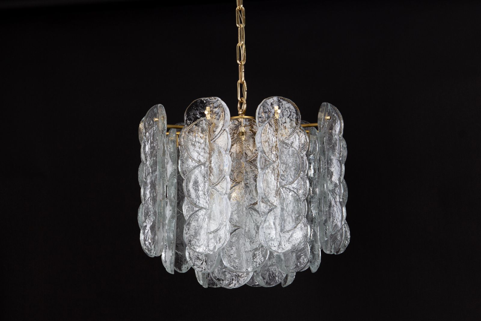 Large Murano Citrus Clear Glass Chandelier By Kalmar, Austria, 1970s photo buy