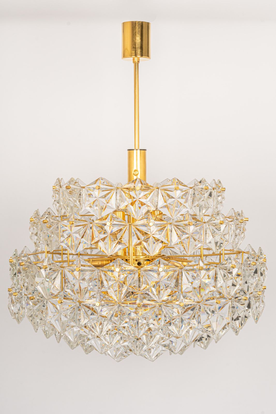 Stunning Huge Chandelier, Brass And Crystal Glass By Kinkeldey, Germany, 1970s photo furniture