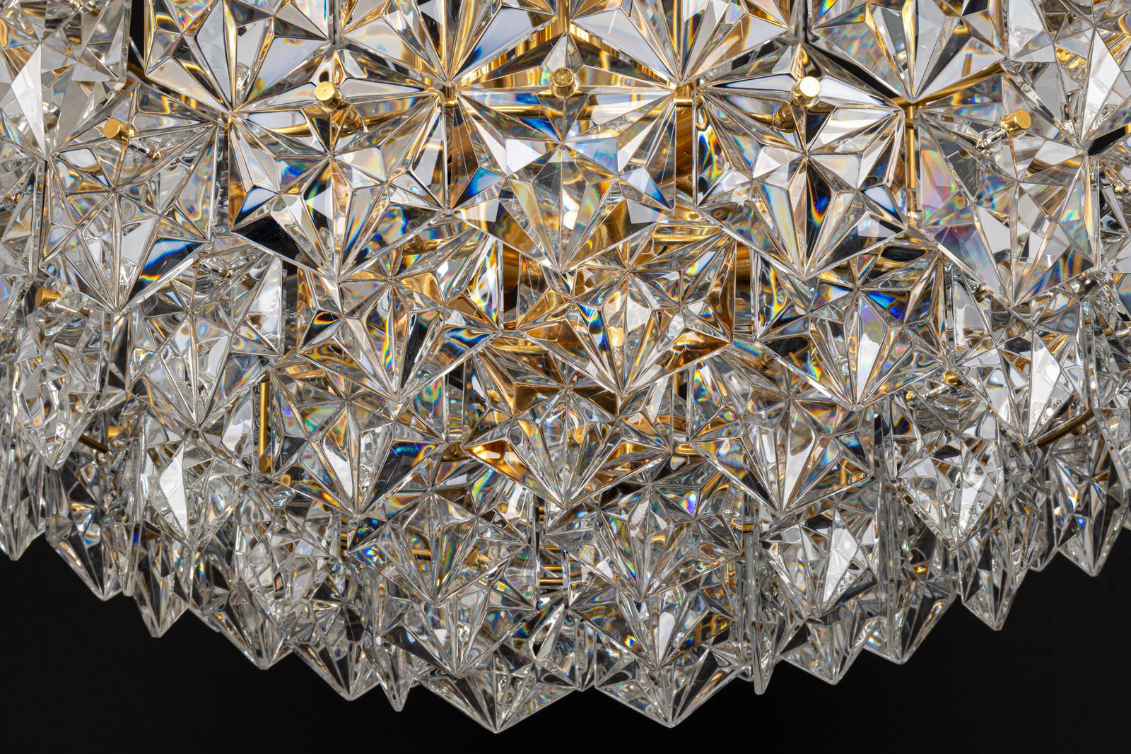 3525.0 Stunning Huge Chandelier, Brass And Crystal Glass By Kinkeldey, Germany, 1970s photo