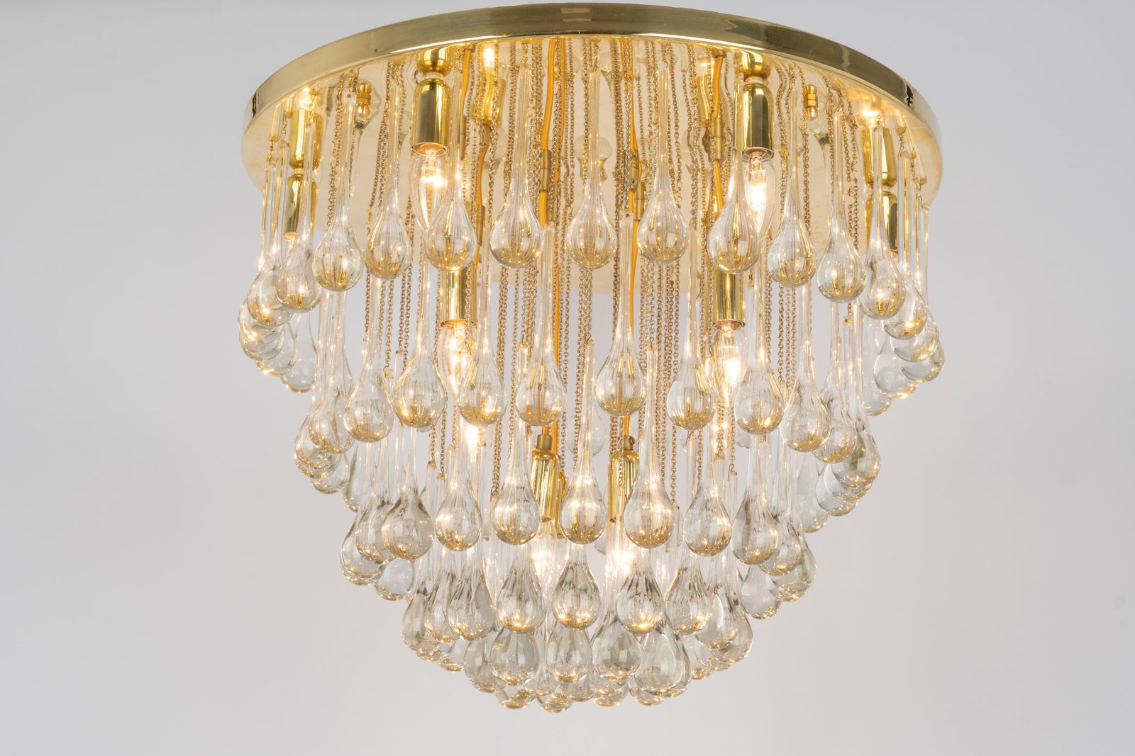 photo furniture 1 Of 3 Large Murano Glass Tear Drop Chandelier, Christoph Palme, Germany, 1970s