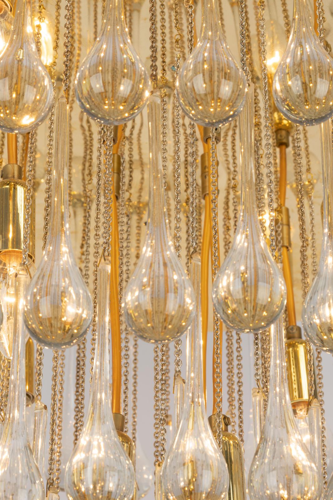 photo for sale 1 Of 3 Large Murano Glass Tear Drop Chandelier, Christoph Palme, Germany, 1970s