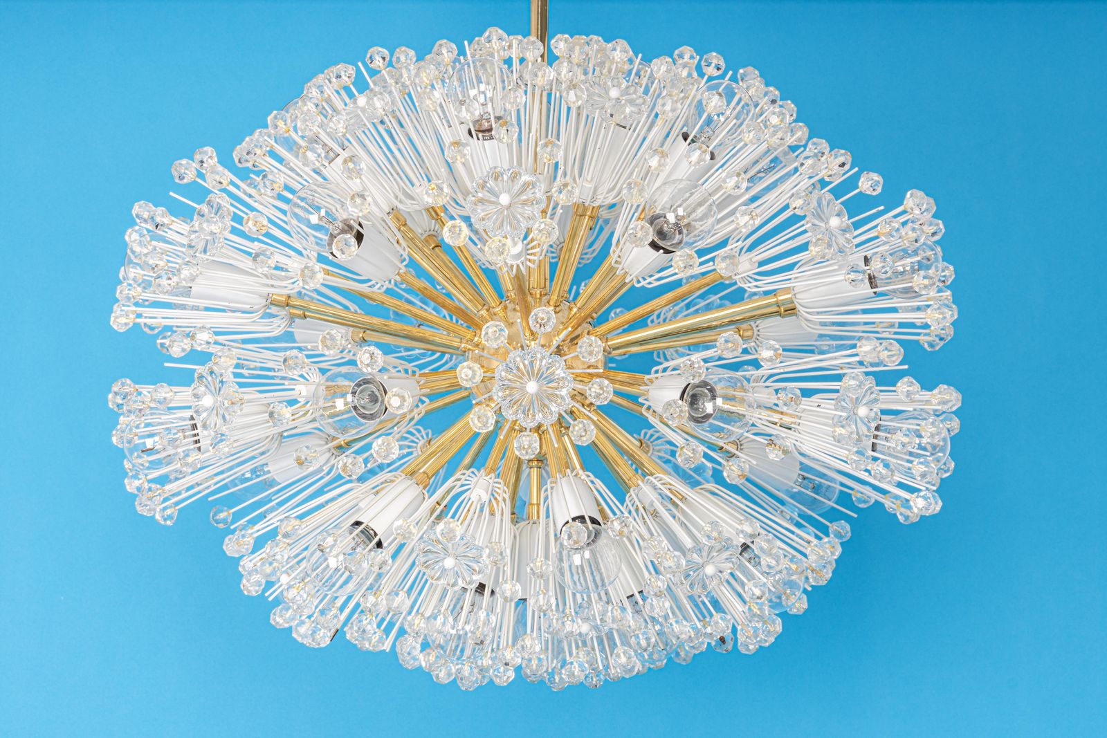 photo for sale Large Starburst Brass Chandelier By Emil Stejnar, Austria, 1960s