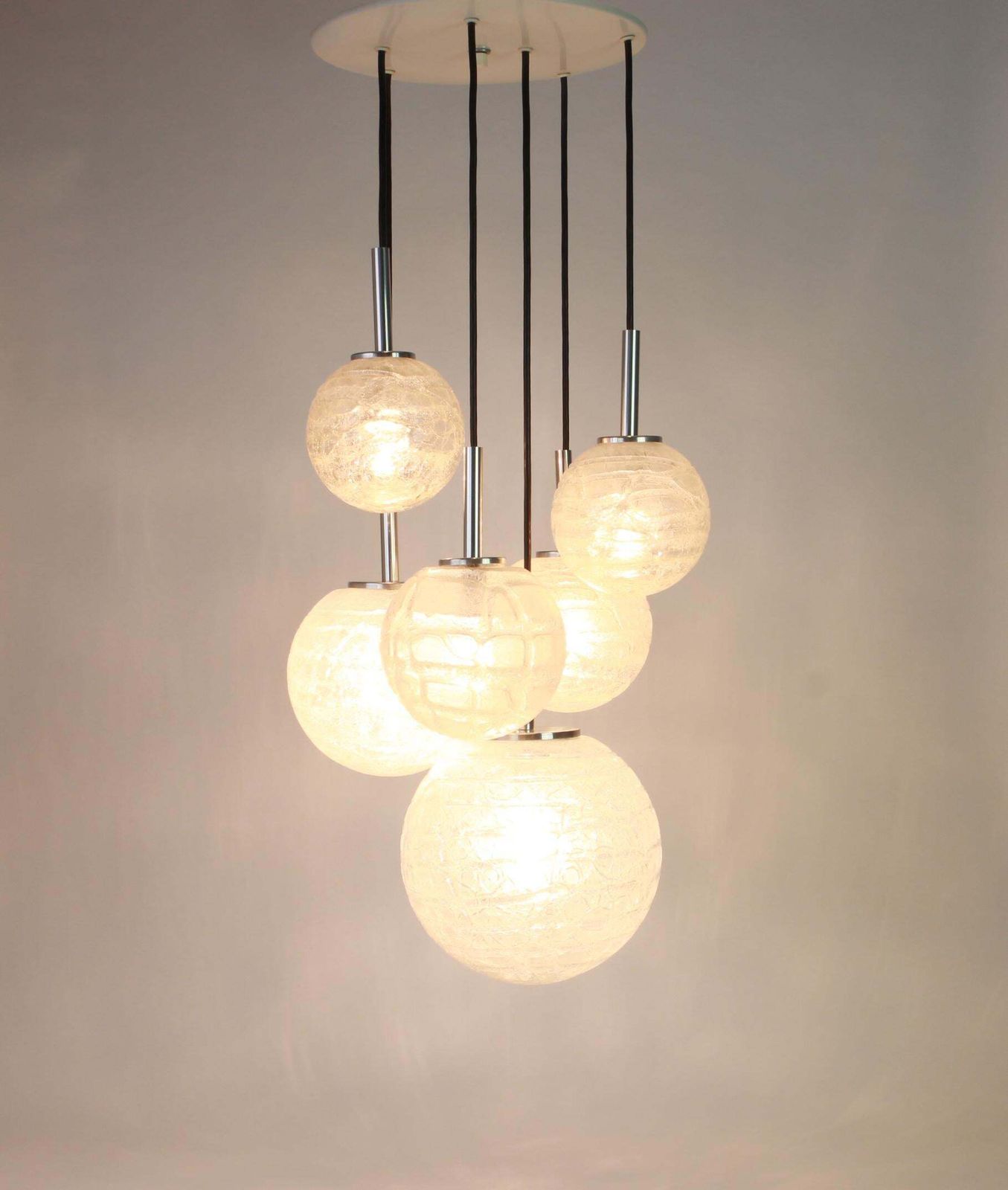 Large Designer Cascading Chandelier Murano Glass By Doria, Germany, 1970s photo 817.0