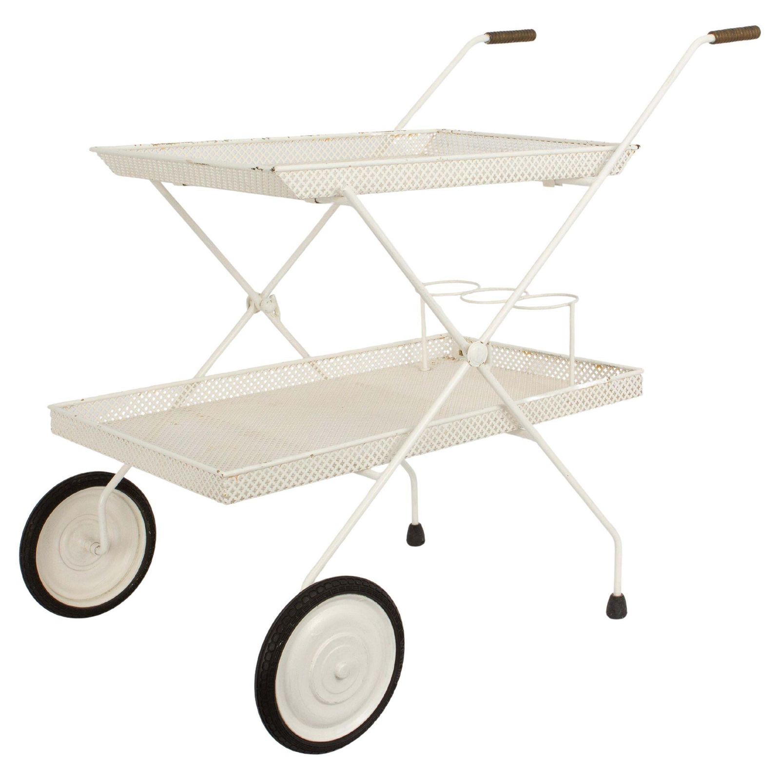 Svenskt Tenn Serving Trolley In White Lacquered Metal By Josef Frank, 1950s