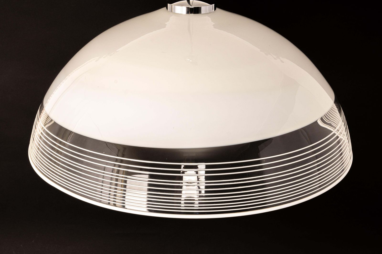 Wonderful White Glass Pendant Light, Vetri Murano, Italy, 1970s photo vintage